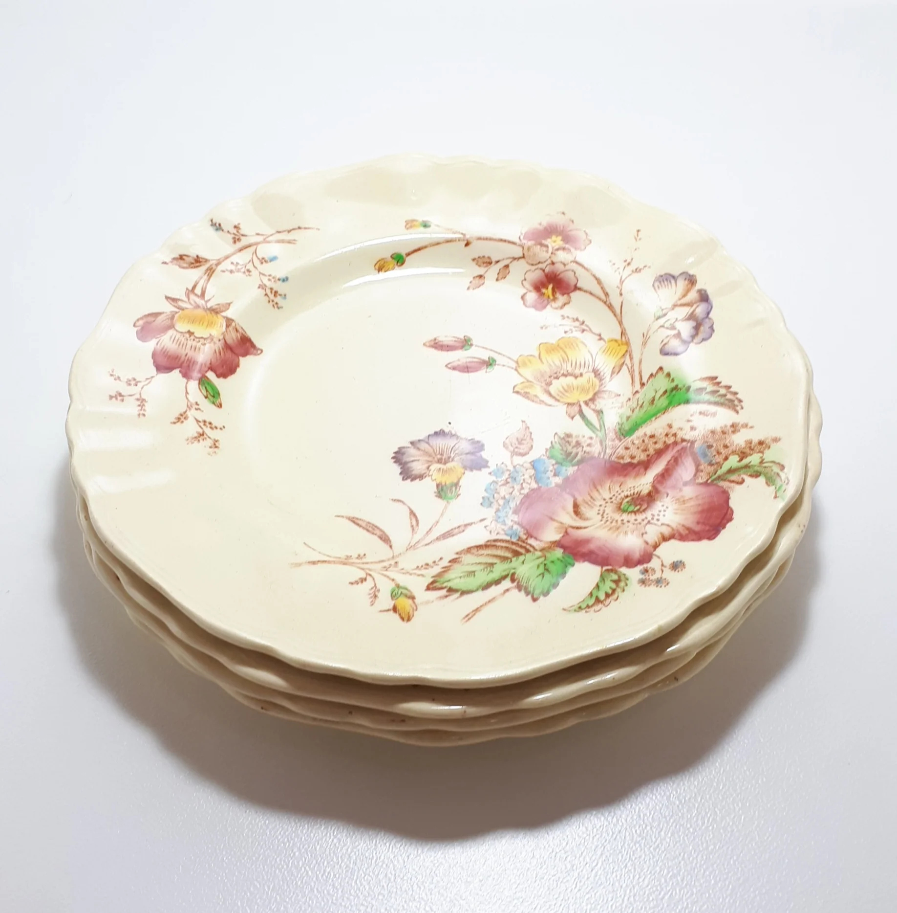 1912+ Rare Antique J&G Meakin Set Of 4 Side Plates - Gainsborough Shape In The Century Range - Pilgrim Pattern - Image 2