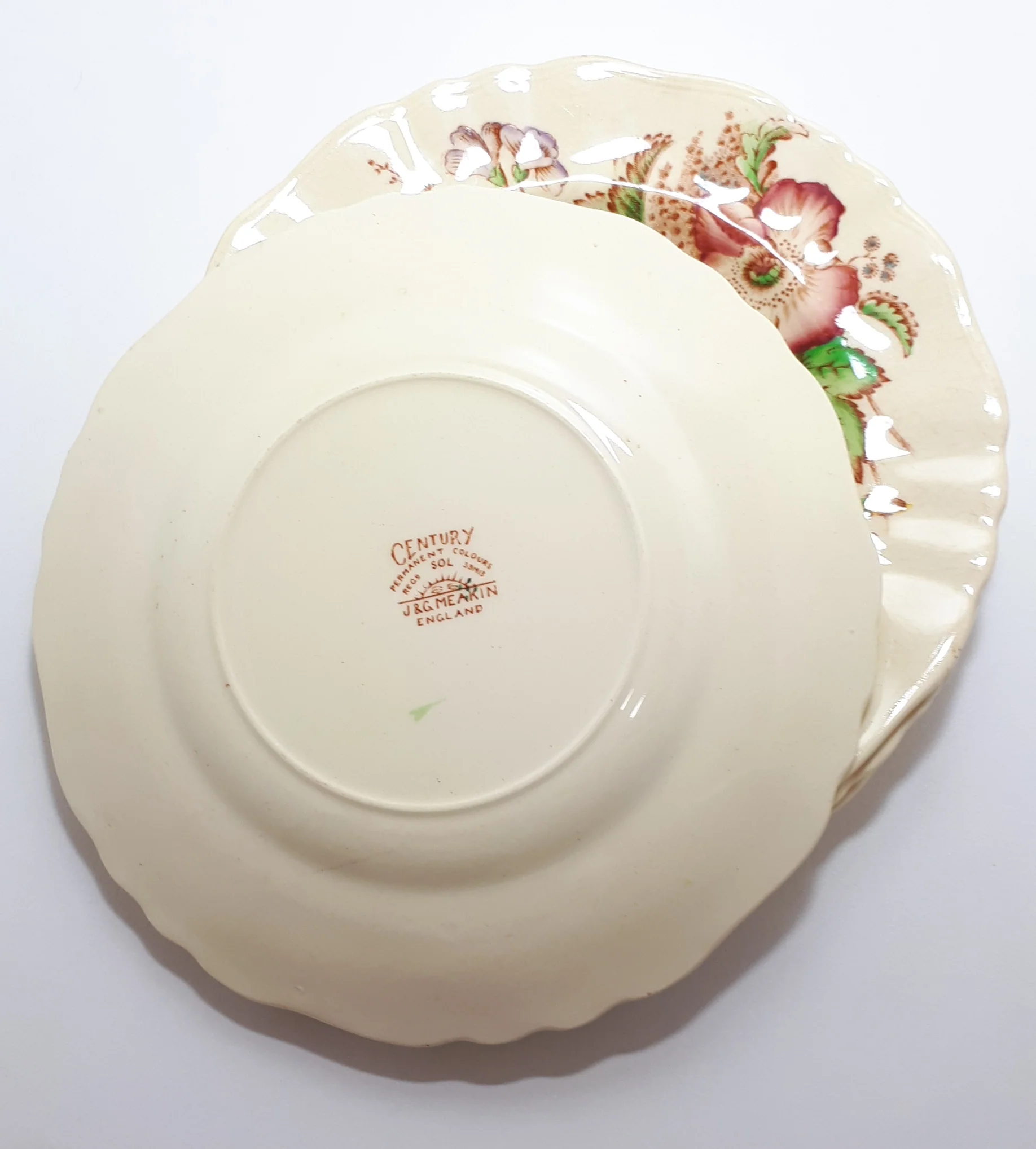 1912+ Rare Antique J&G Meakin Set Of 4 Side Plates - Gainsborough Shape In The Century Range - Pilgrim Pattern - Image 5