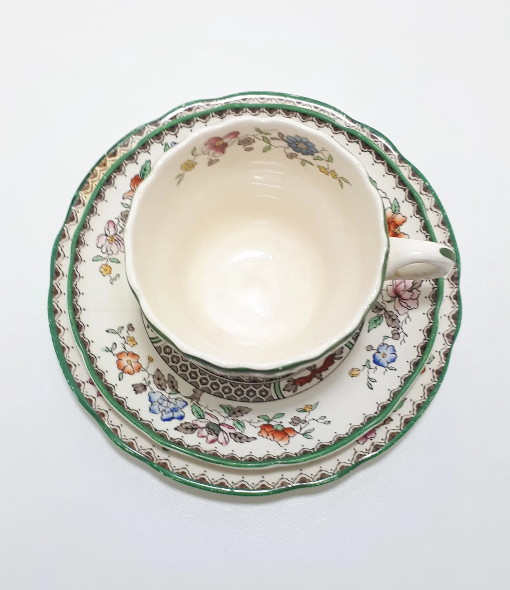 1930’s Vintage Copeland Spode Chinese Rose Pattern Tea Trio – Rd. No. 629599 - Image 4