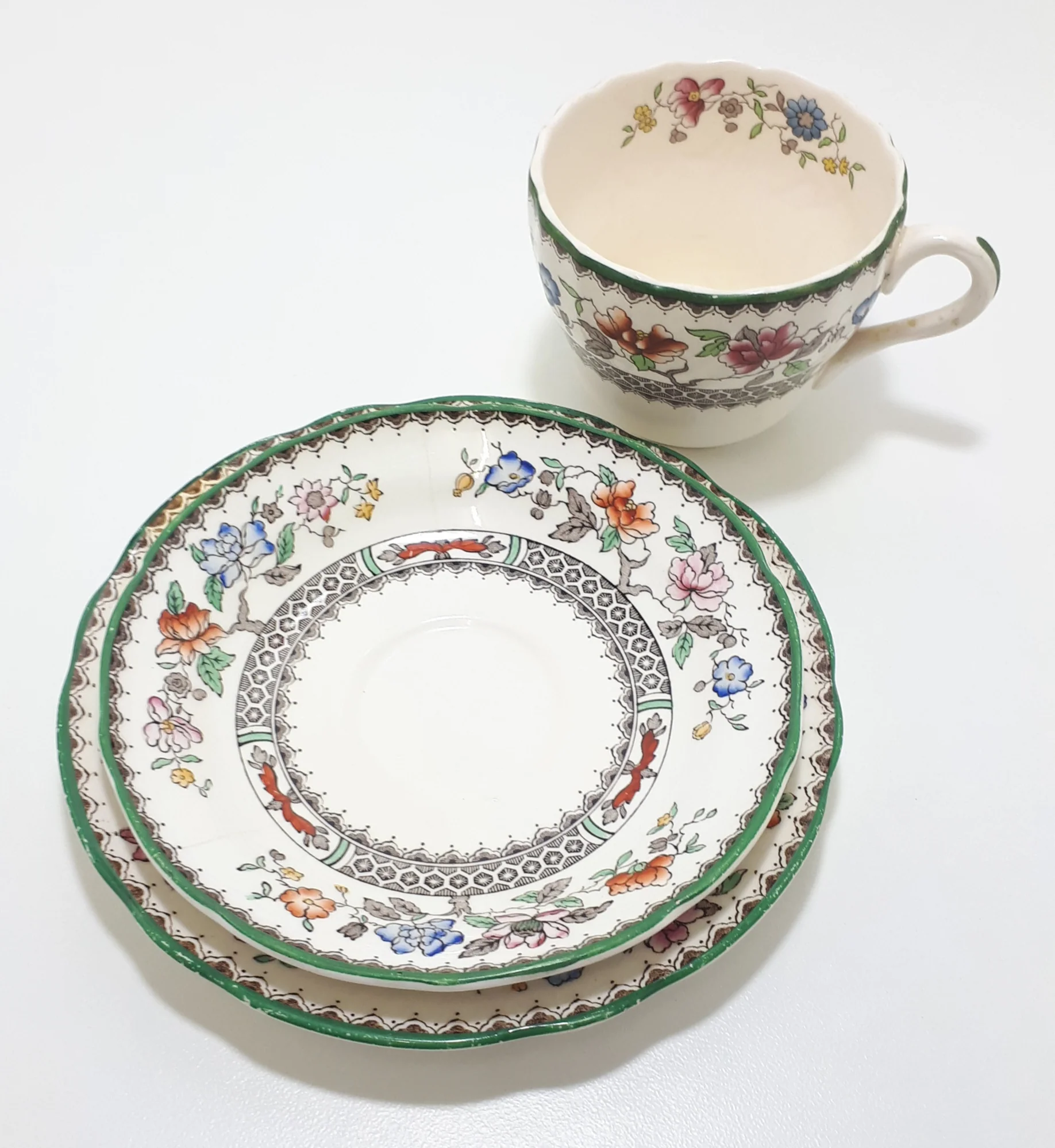 1930’s Vintage Copeland Spode Chinese Rose Pattern Tea Trio – Rd. No. 629599 - Image 5