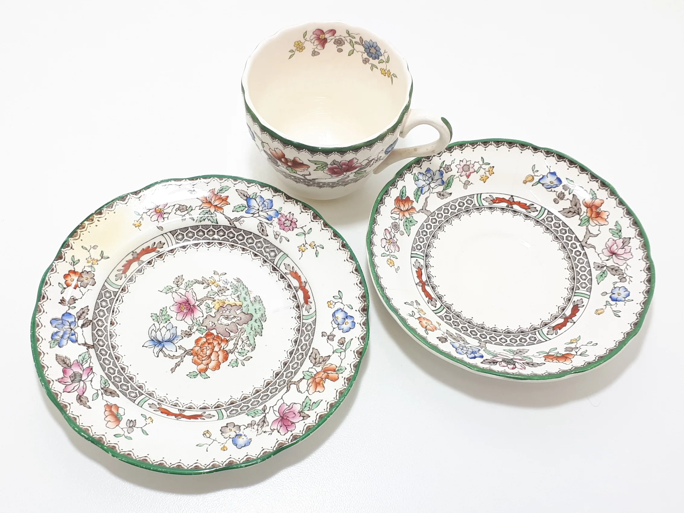 1930’s Vintage Copeland Spode Chinese Rose Pattern Tea Trio – Rd. No. 629599 - Image 7
