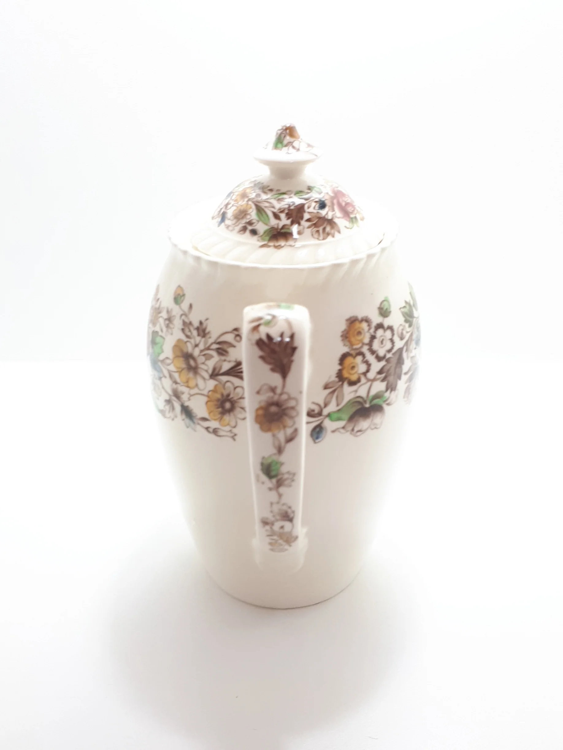 1935-1950 Johnson Bros. Windsor Ware Porcelain Coffee / Tea Pot – Garden Bouquet Pattern - Image 3