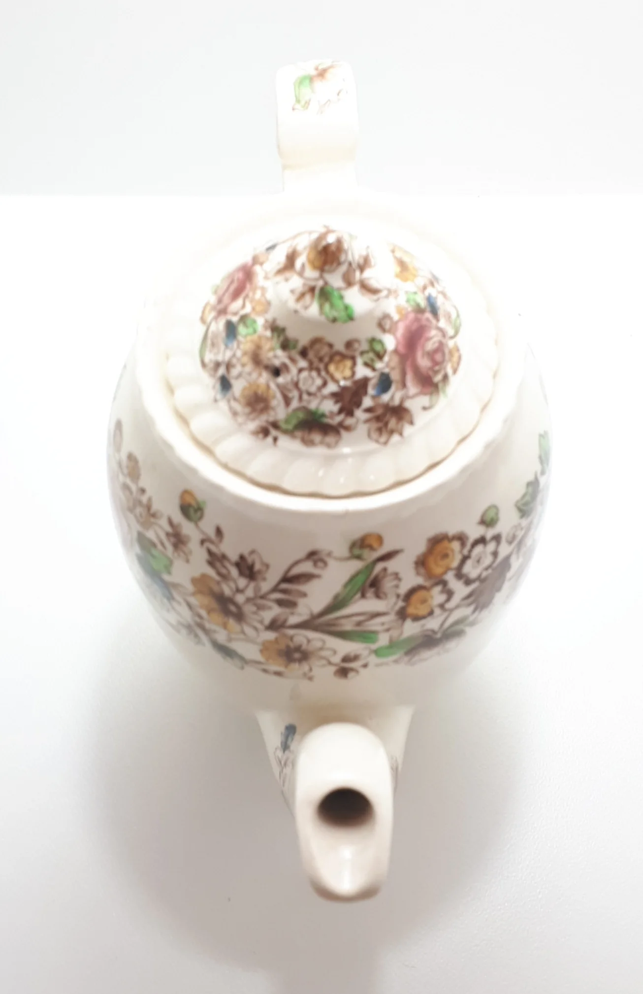 1935-1950 Johnson Bros. Windsor Ware Porcelain Coffee / Tea Pot – Garden Bouquet Pattern - Image 5
