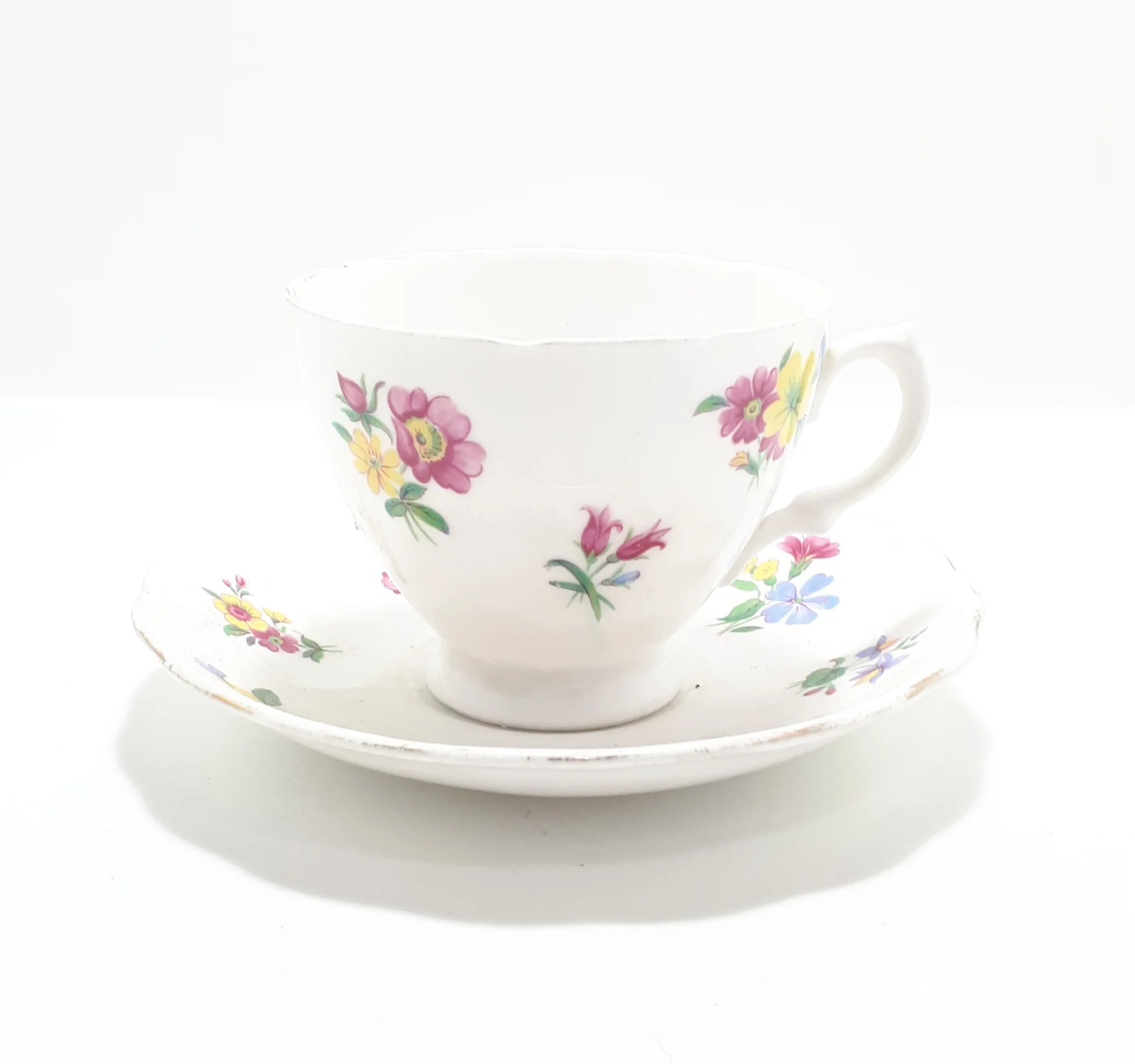 1950-1960 Fine Porcelain Royal Vale Tea Duo In The Royal Albert "Aden" Pattern