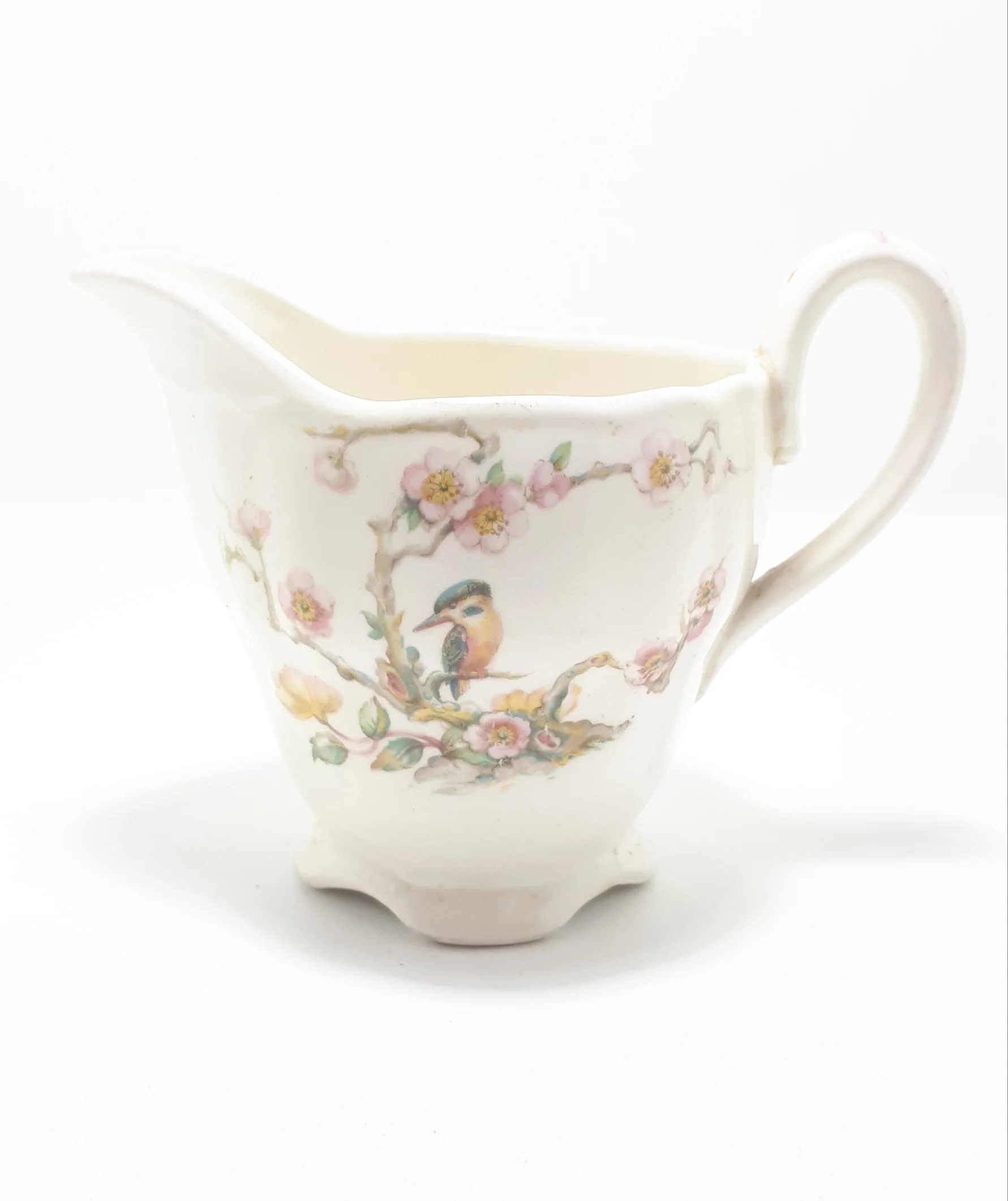 1950’s Vintage Marlborough Shape Grindley Porcelain Creamer & Open Sugar Bowl – Rare Kingfisher Pattern - Image 3
