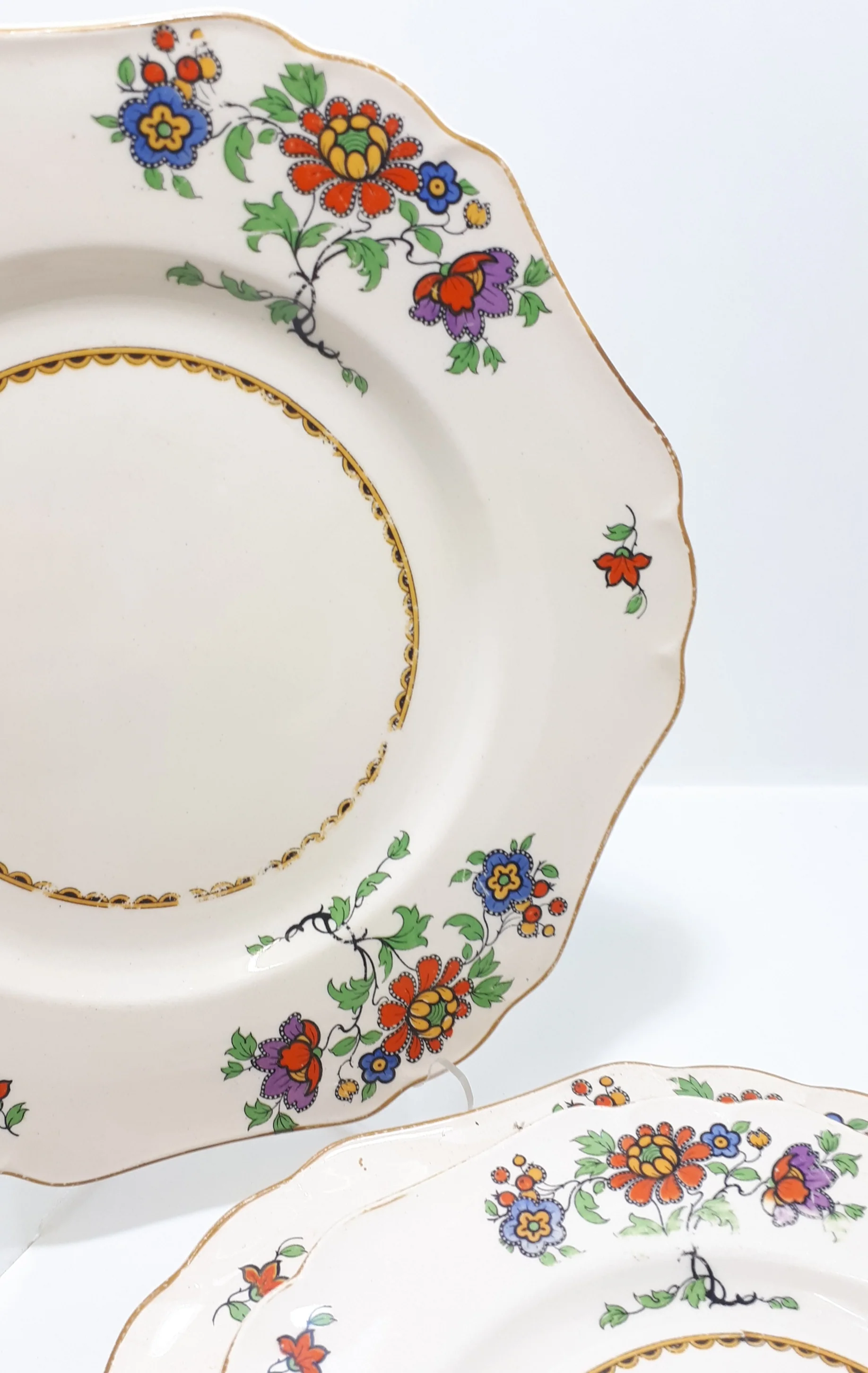 8 Piece Dinnerware, 1927+ Vintage John Maddock & Sons Set Of Royal Ivory Ware – Minerva Series, Persian Rose Pattern - Image 6