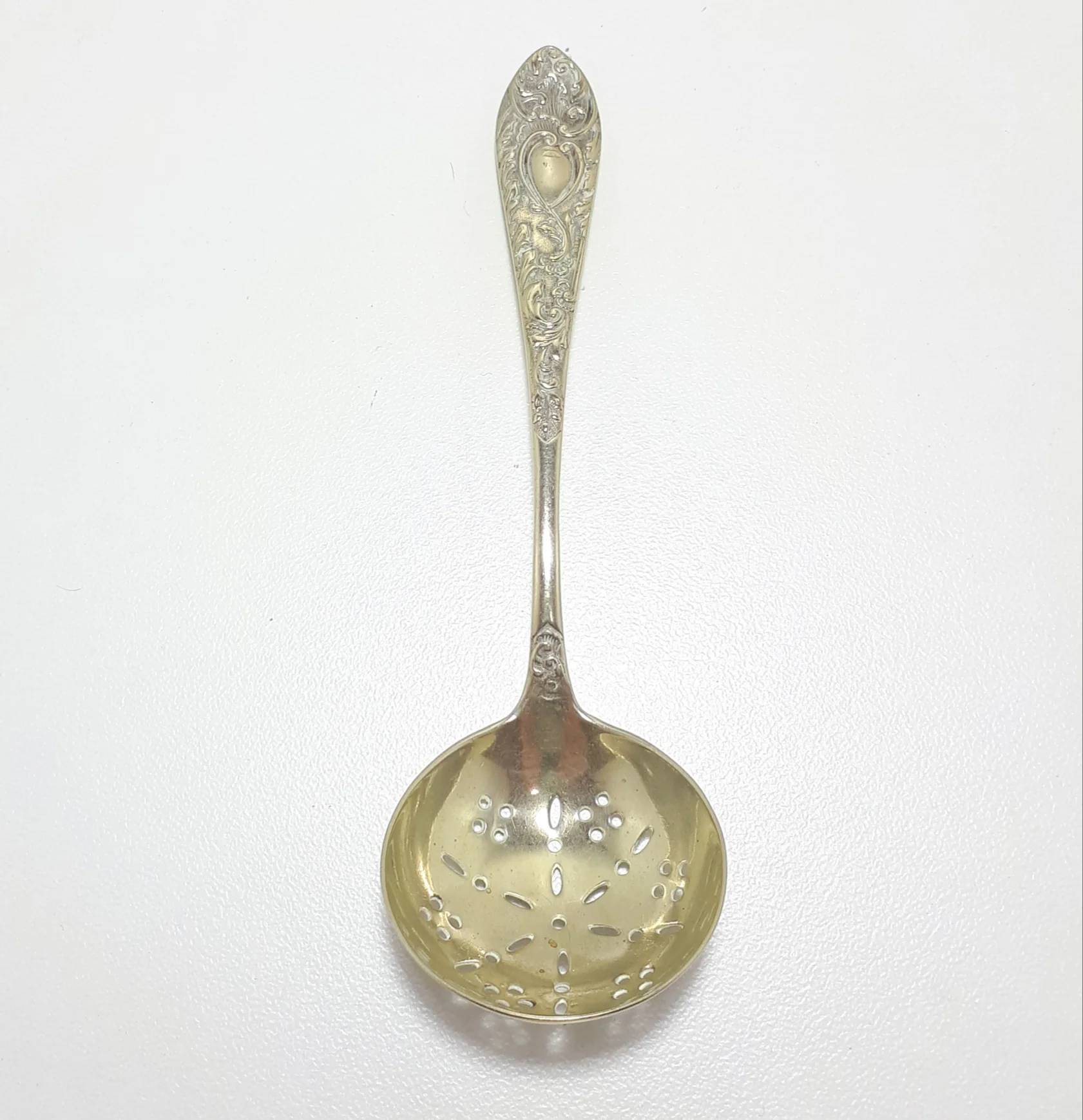 Antique (Late 1800's - Early 1900's) Silver Plated Sugar Sifter Spoon - Moline Handle Design - Image 3