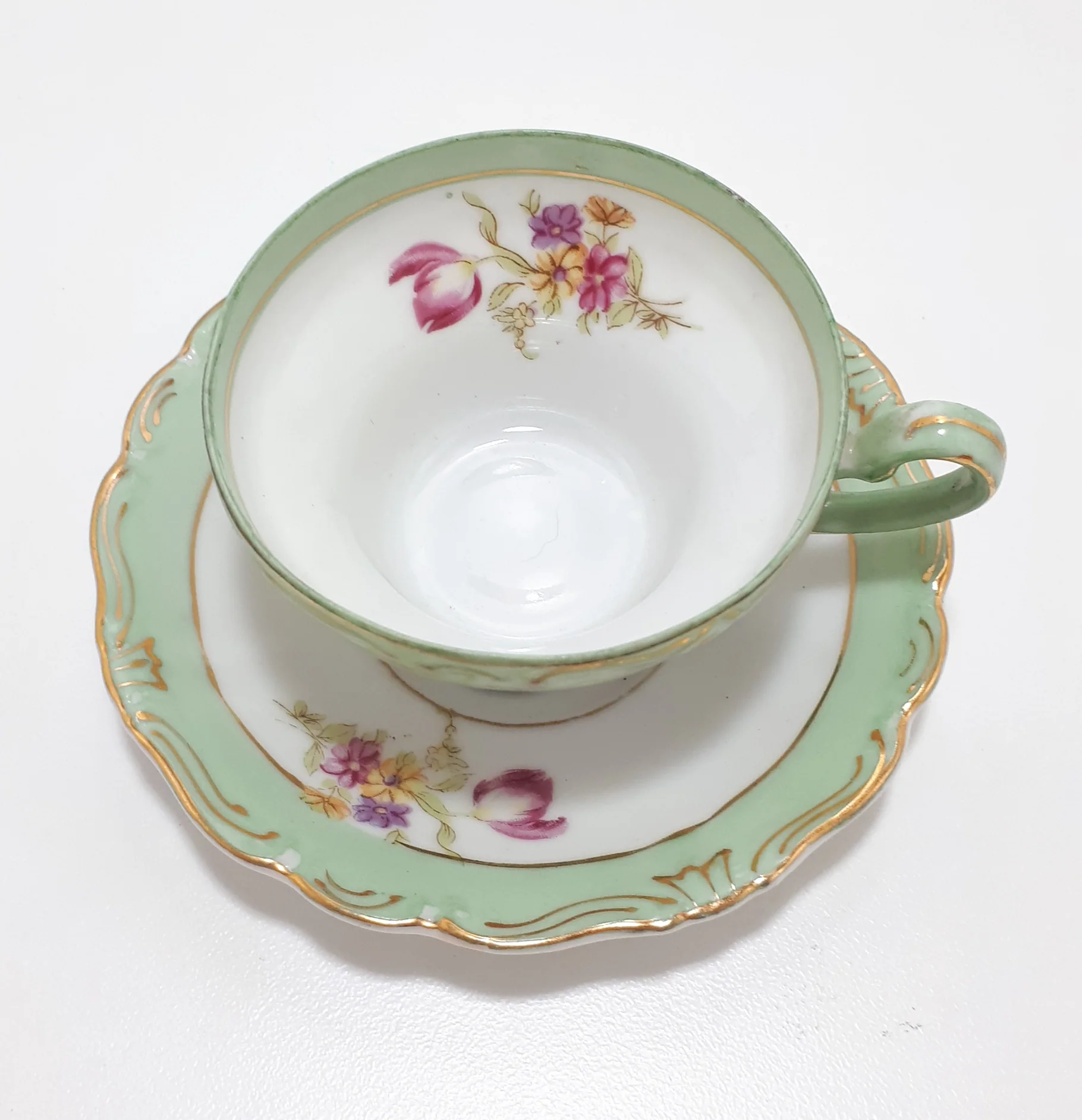 Antique (Pre 1921) Japanese Cherry China Fine Porcelain Demitasse Duo - Rare - Image 2