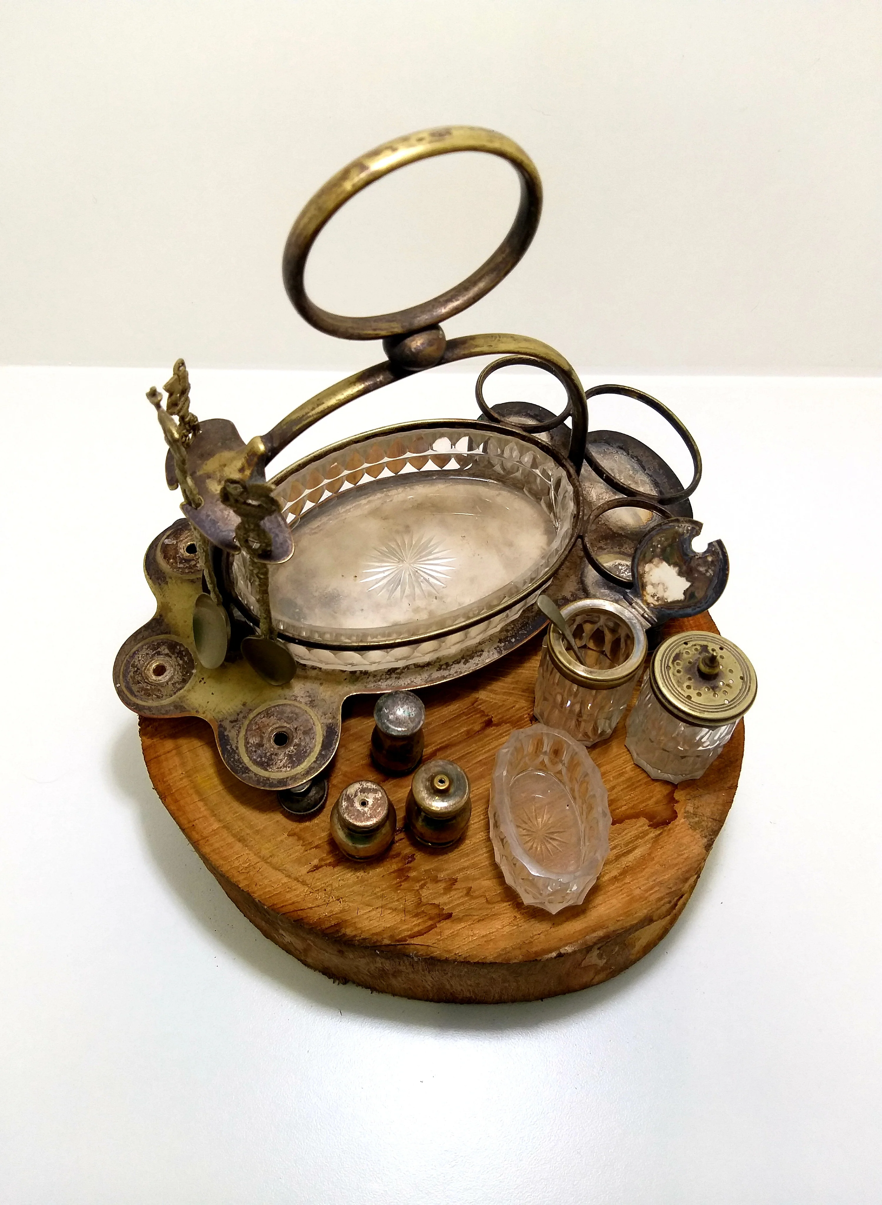 Antique Thomas White (c.1800’s) Silver Plated And Footed Cruet Stand - Image 6