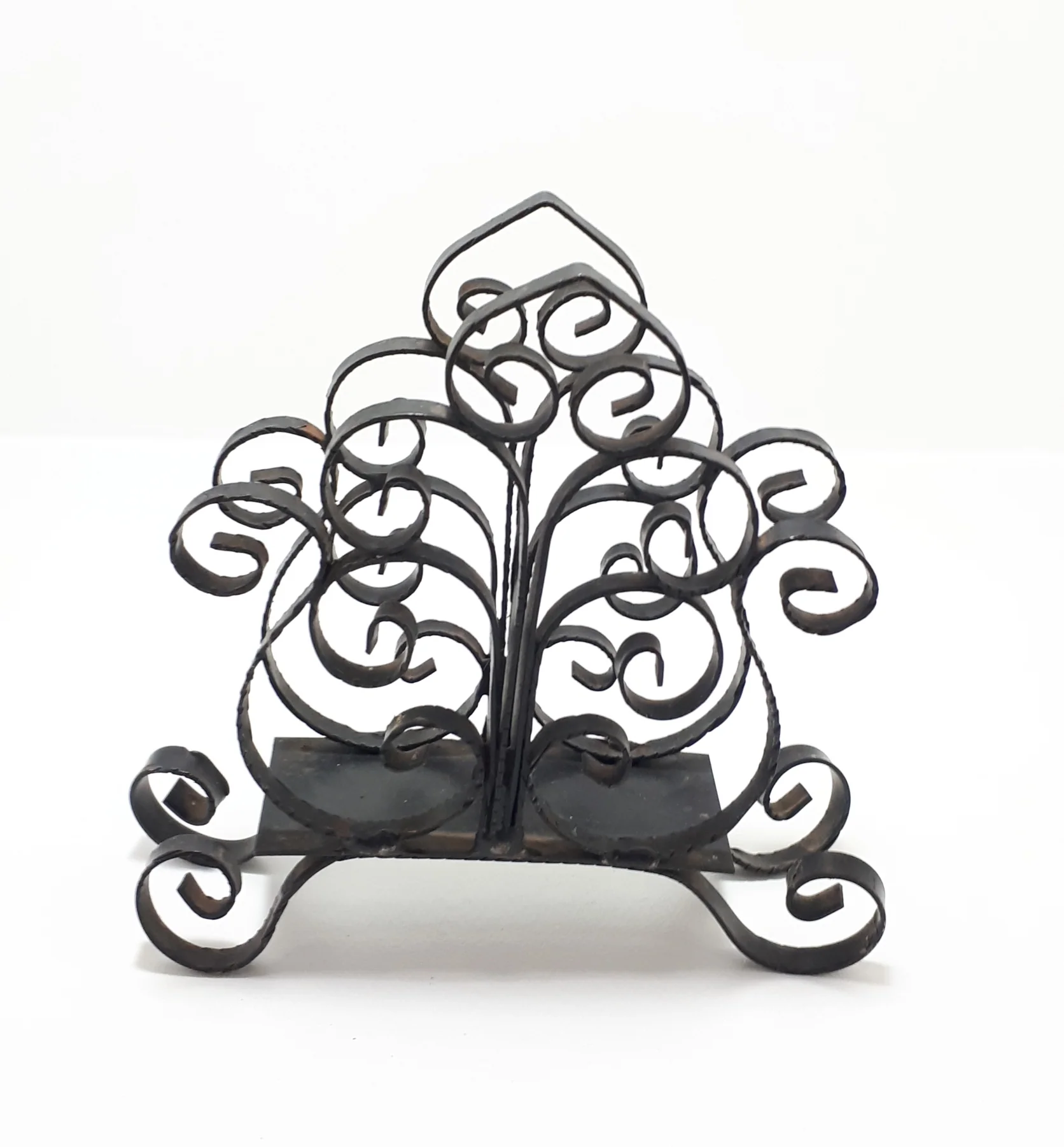 Black Wrought Iron Serviette Holder / Stand