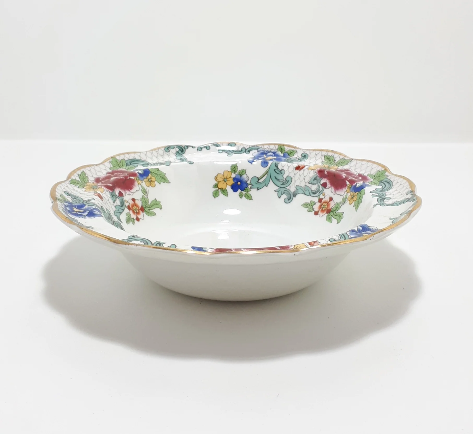 Booths Porcelain Scalloped Rim Dessert Bowl – Floradora Pattern - Image 3
