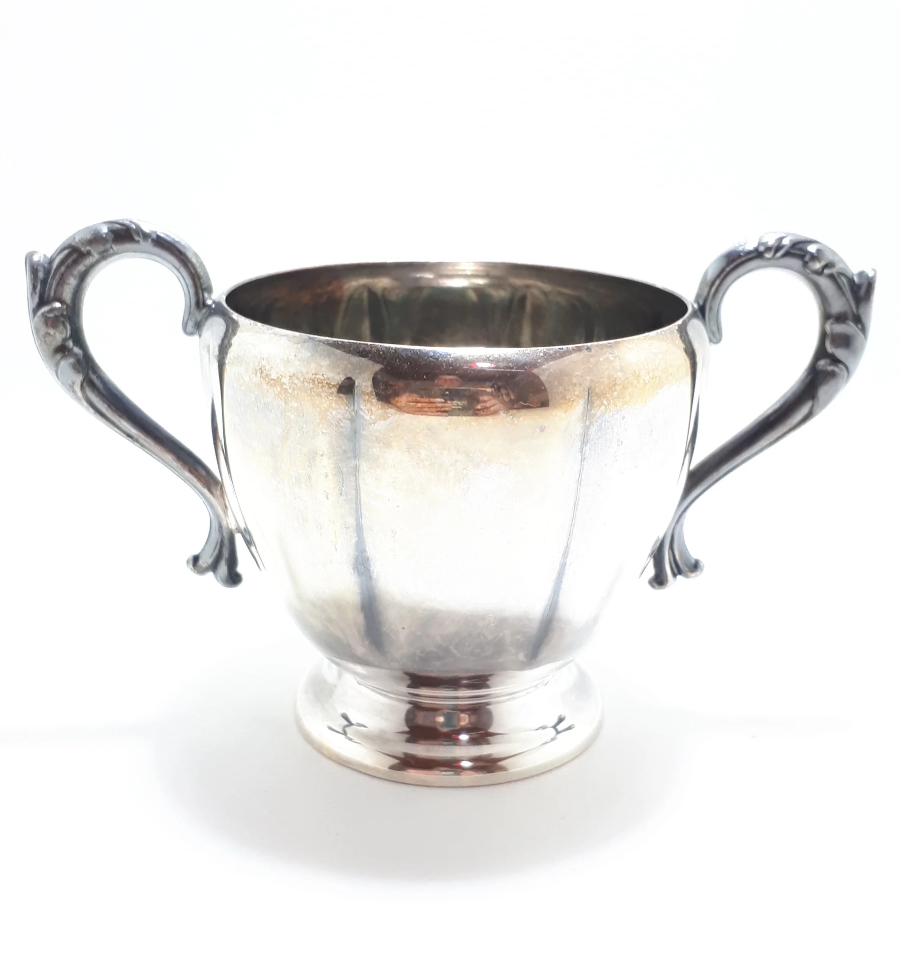 Canadian Essay Silver Plated Open Sugar Bowl With Double Victorian Handles – EP On Copper, Lead Mounts - Image 5