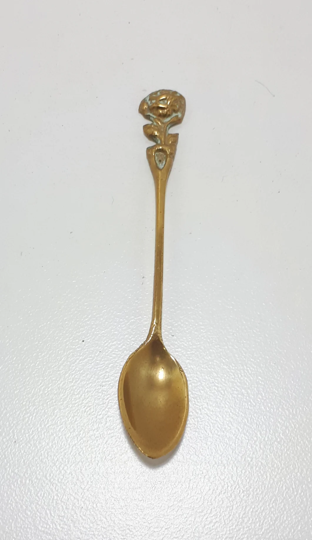 Collectable Brass Demitasse Spoon With Rose Handle - Image 3