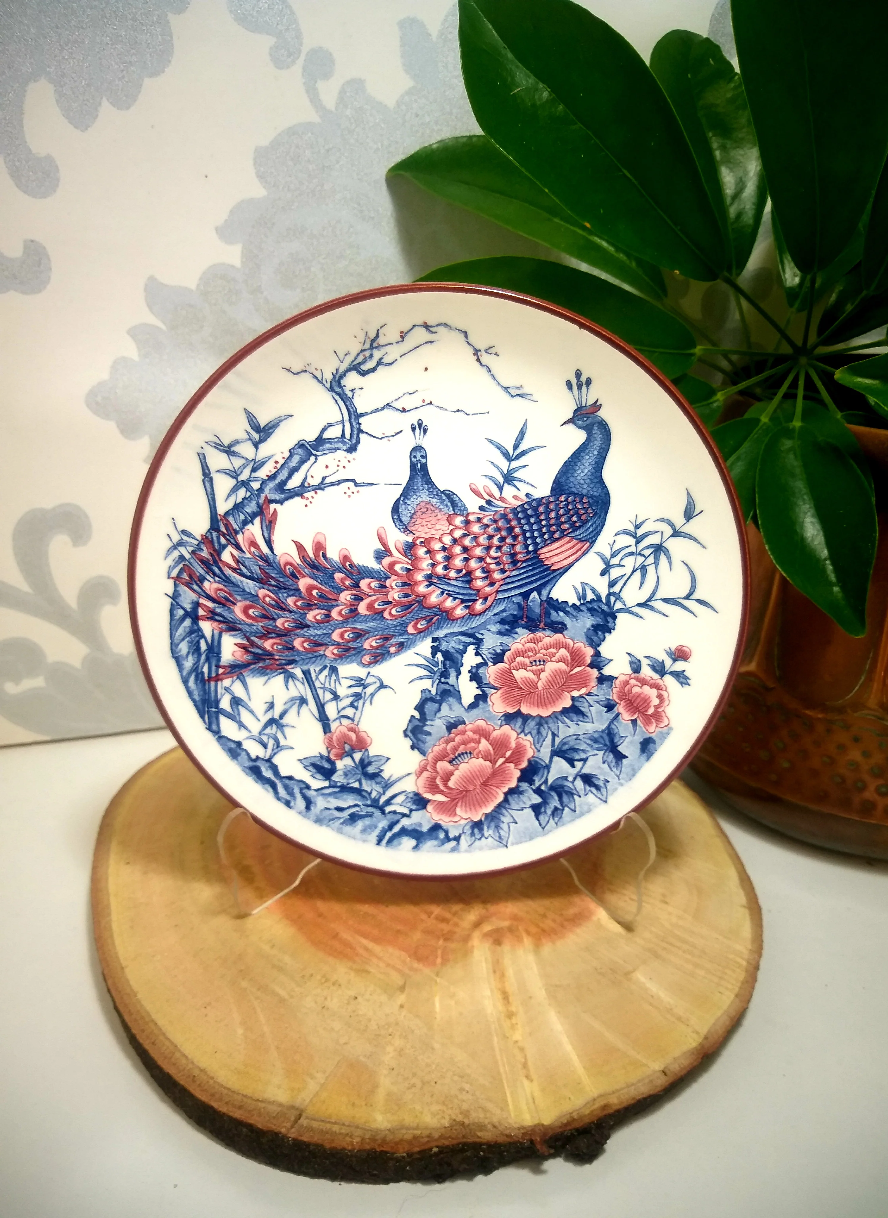 Collectable Vintage Japanese Imari Style Display Plate - Peacocks - Image 3