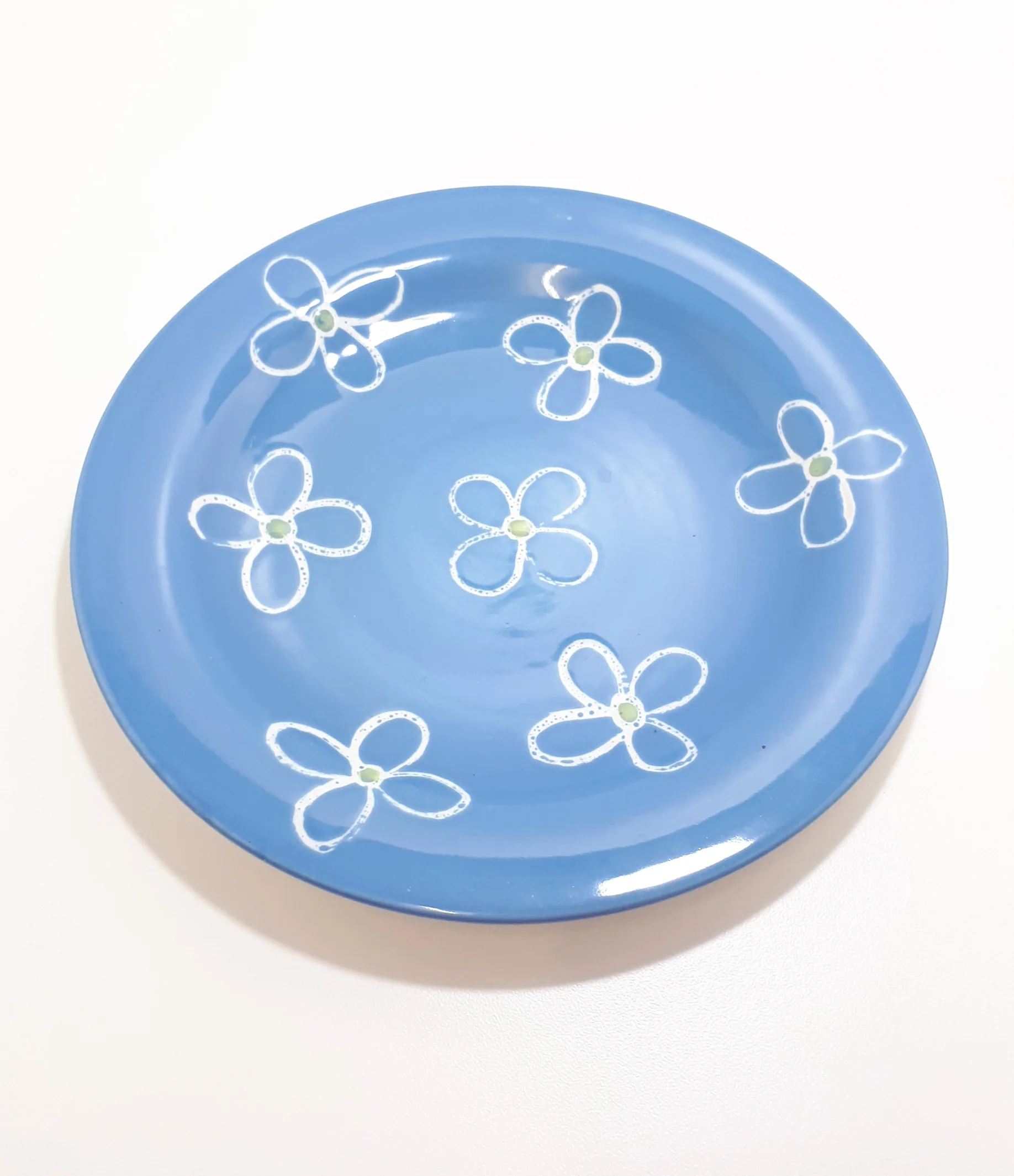 Contemporary Large Hand Painted Stoneware Dinner Plate - Image 3