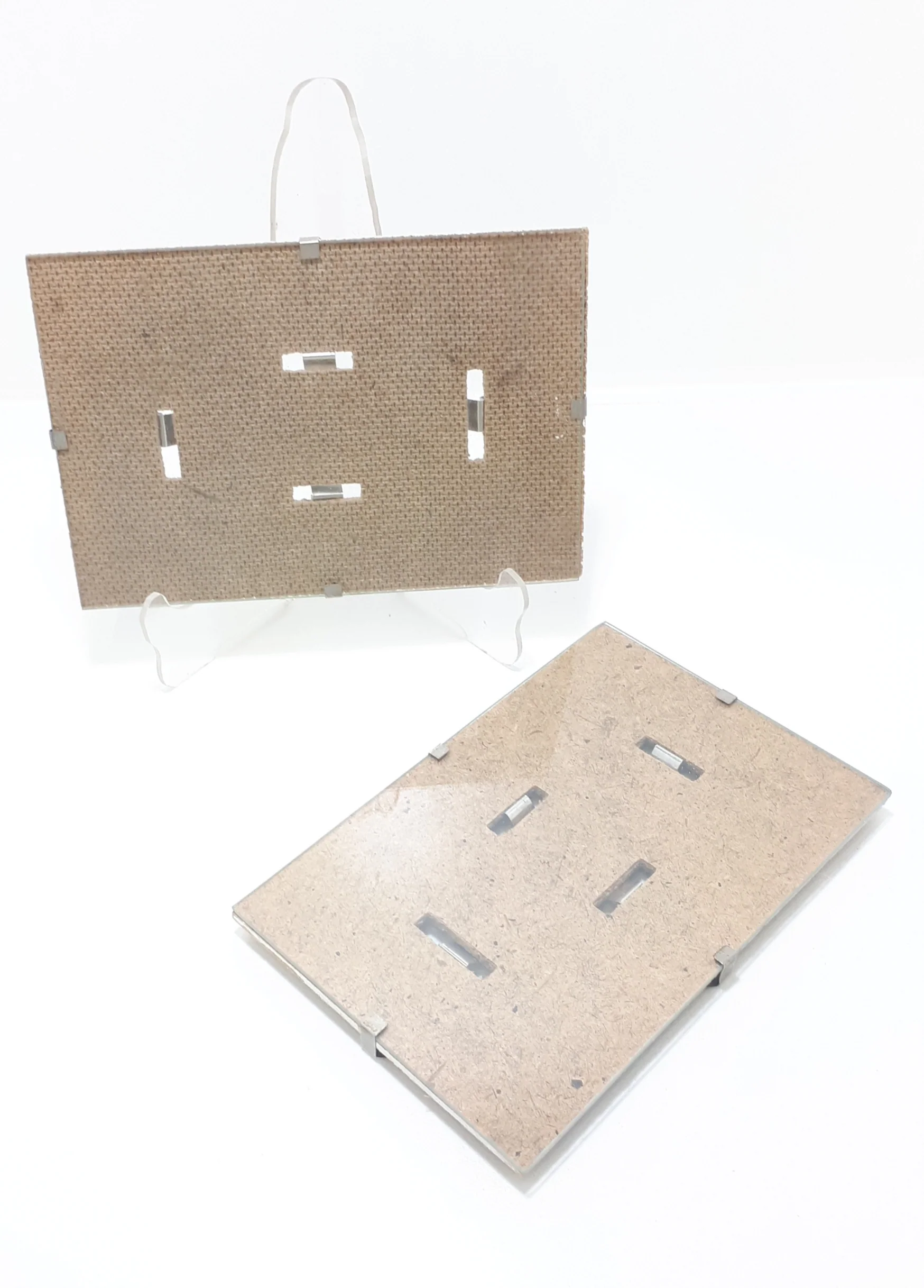 Contemporary Pair Of Board & Glass Photo Frames - Image 2