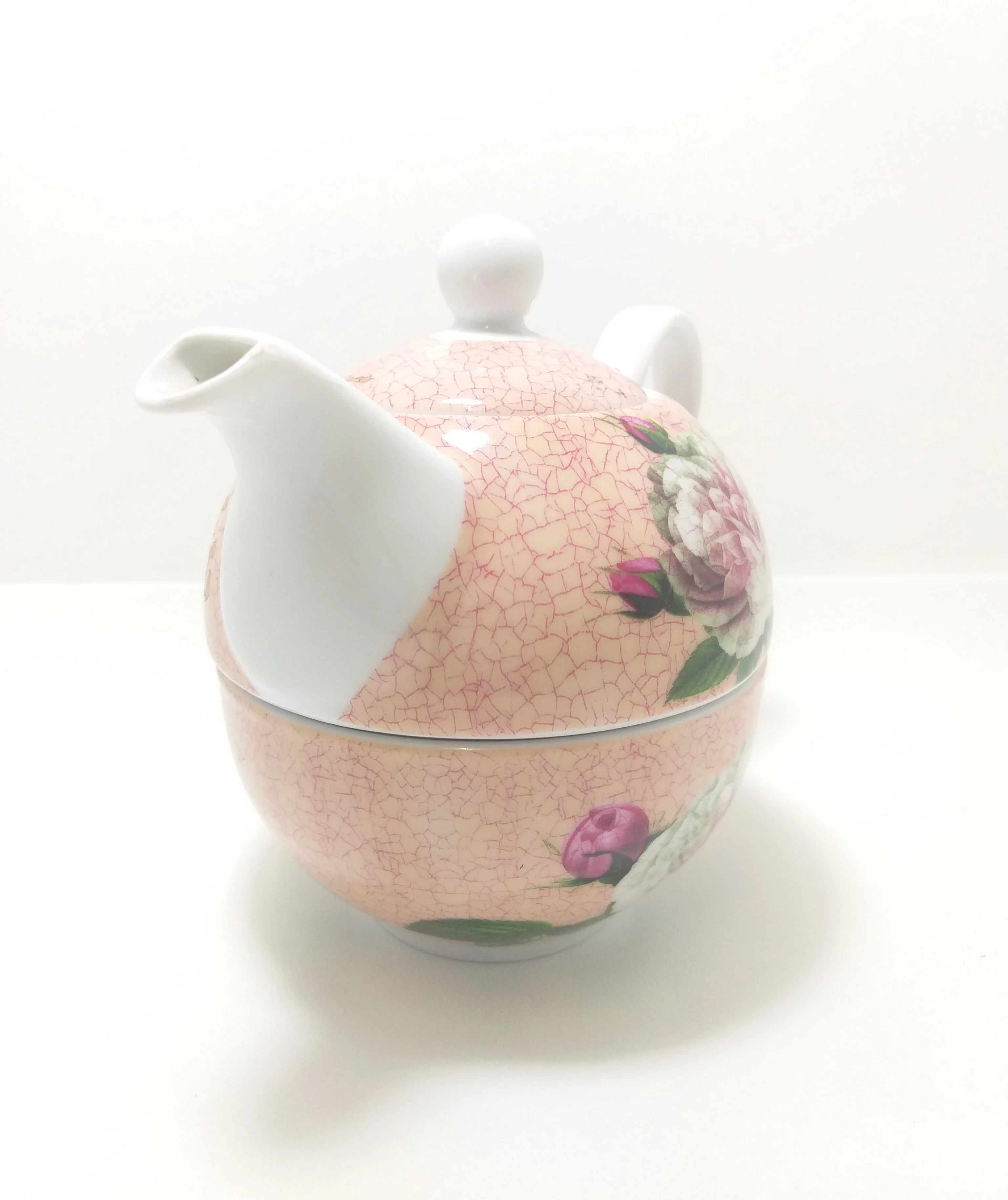 Contemporary Porcelain Tea-For-One Combo – Tea Pot & Tea Cup - Image 2