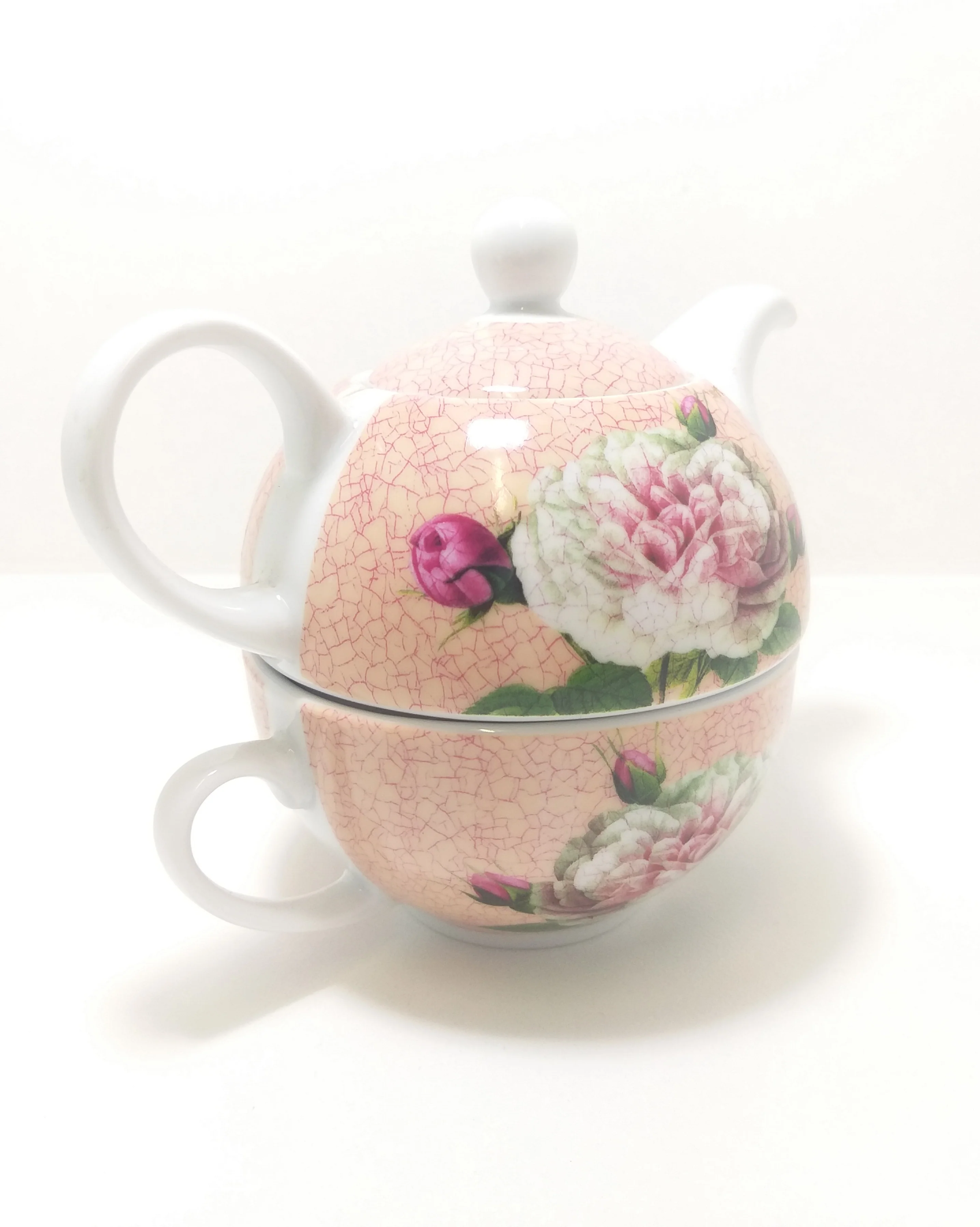 Contemporary Porcelain Tea-For-One Combo – Tea Pot & Tea Cup - Image 4