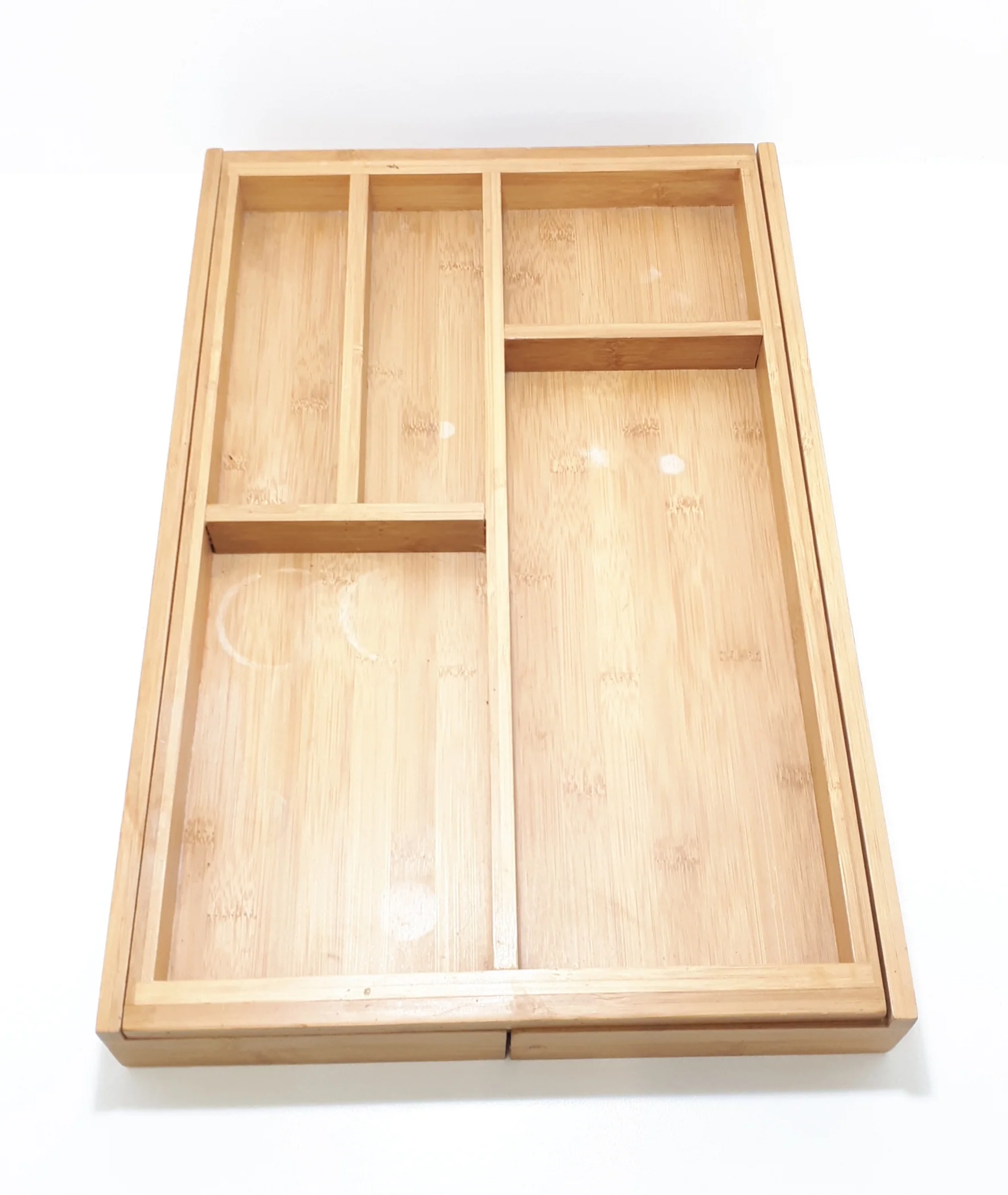 Contemporary Rectangular Bamboo Kitchen Countertop / Drawer Cutlery Tray With Expandable Sides - Image 2