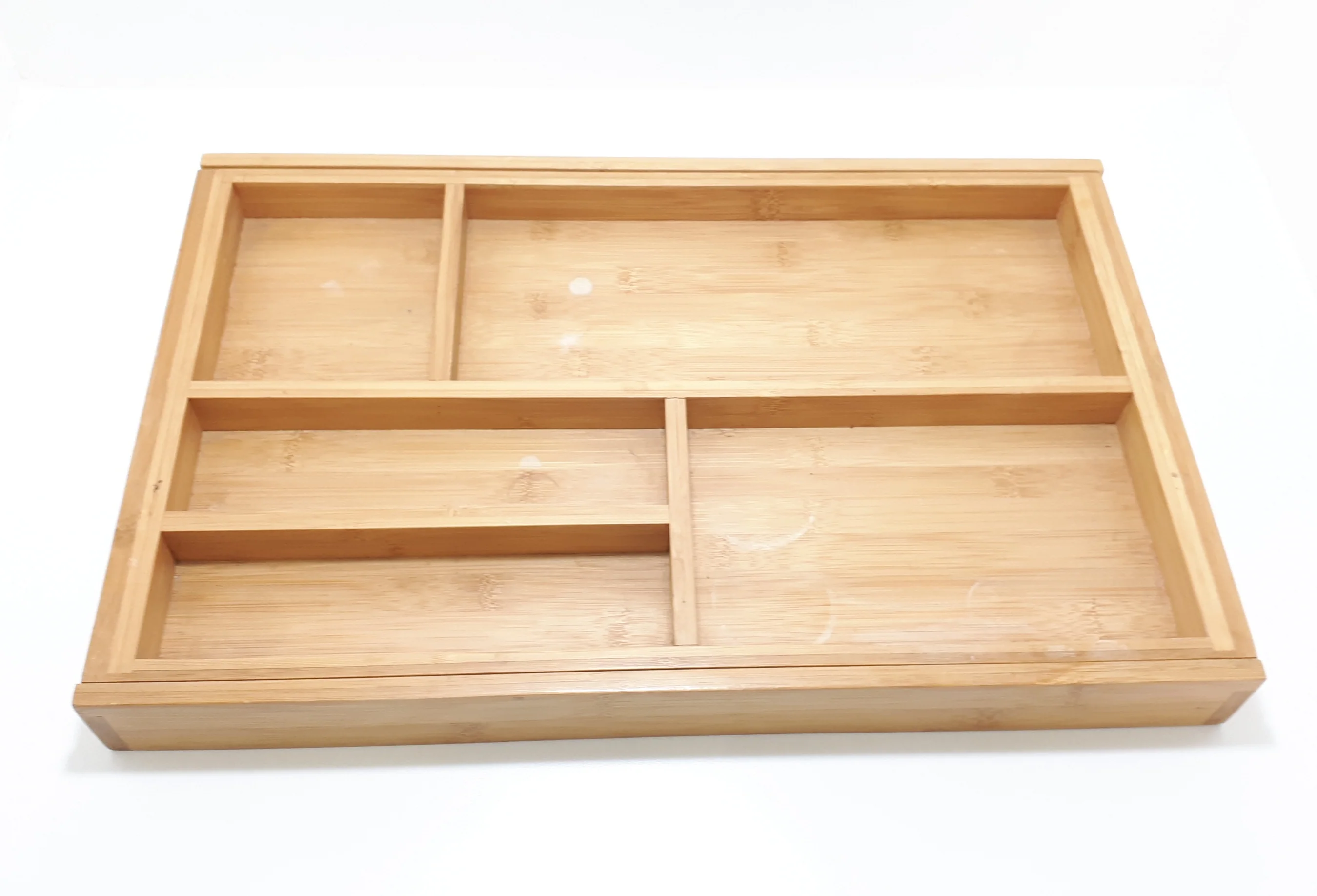 Contemporary Rectangular Bamboo Kitchen Countertop / Drawer Cutlery Tray With Expandable Sides - Image 4