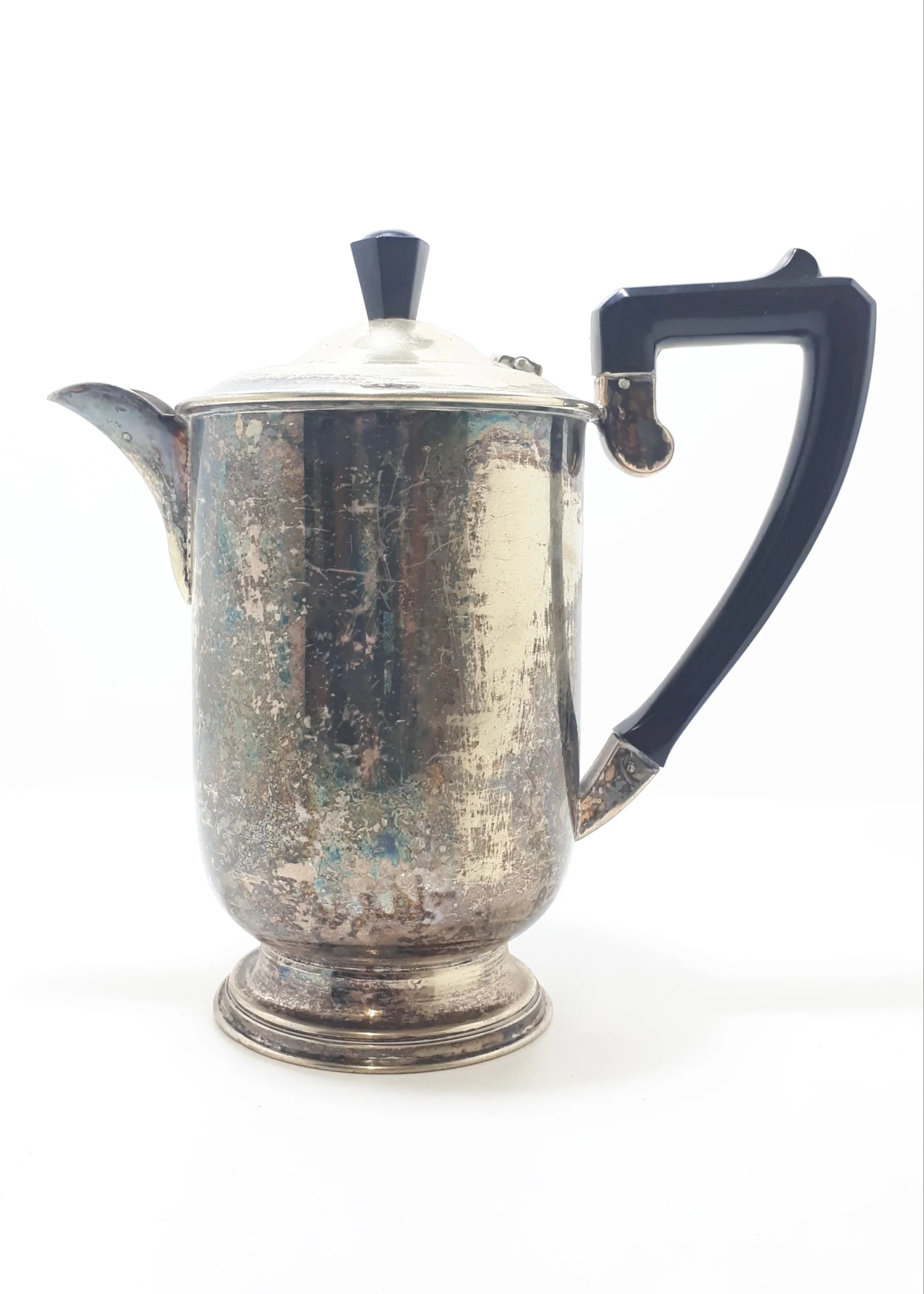 Early 1900’s Antique Silver Plated Coffee / Hot Water Pot With Black Bakelite Handle & Finial - Image 7