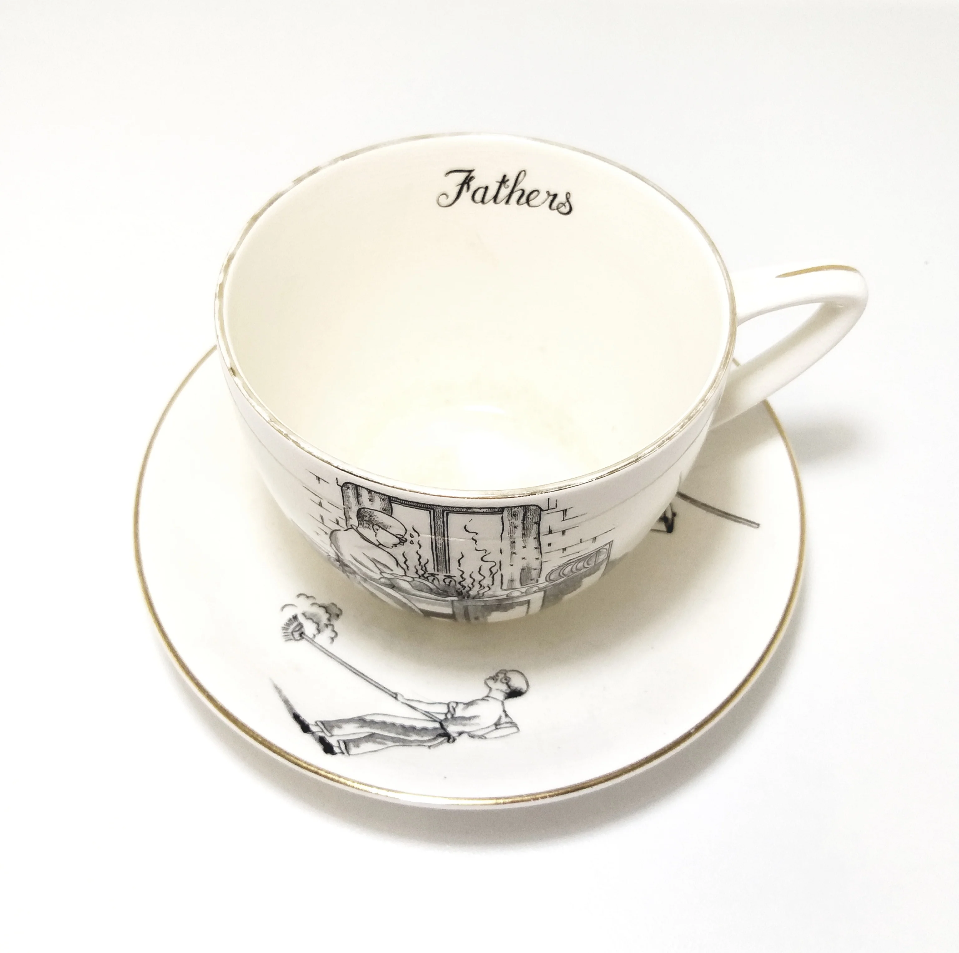 Extra Large Crown Devon Pottery “Fathers” Tea Duo – Cup & Saucer - Image 3