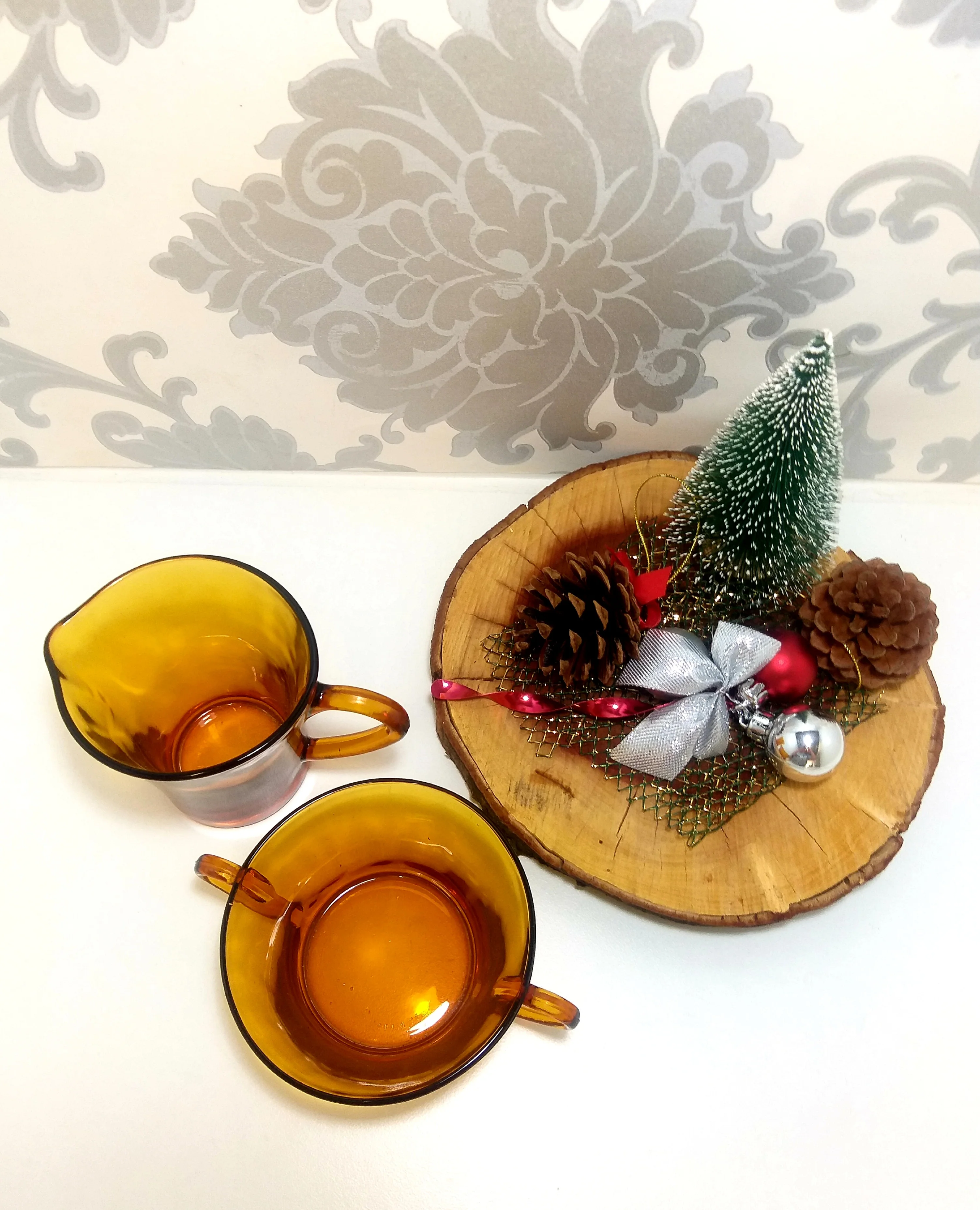 French Amber Duralex Mil Jug / Creamer & Two-Handled Open Sugar Bowl - Image 5