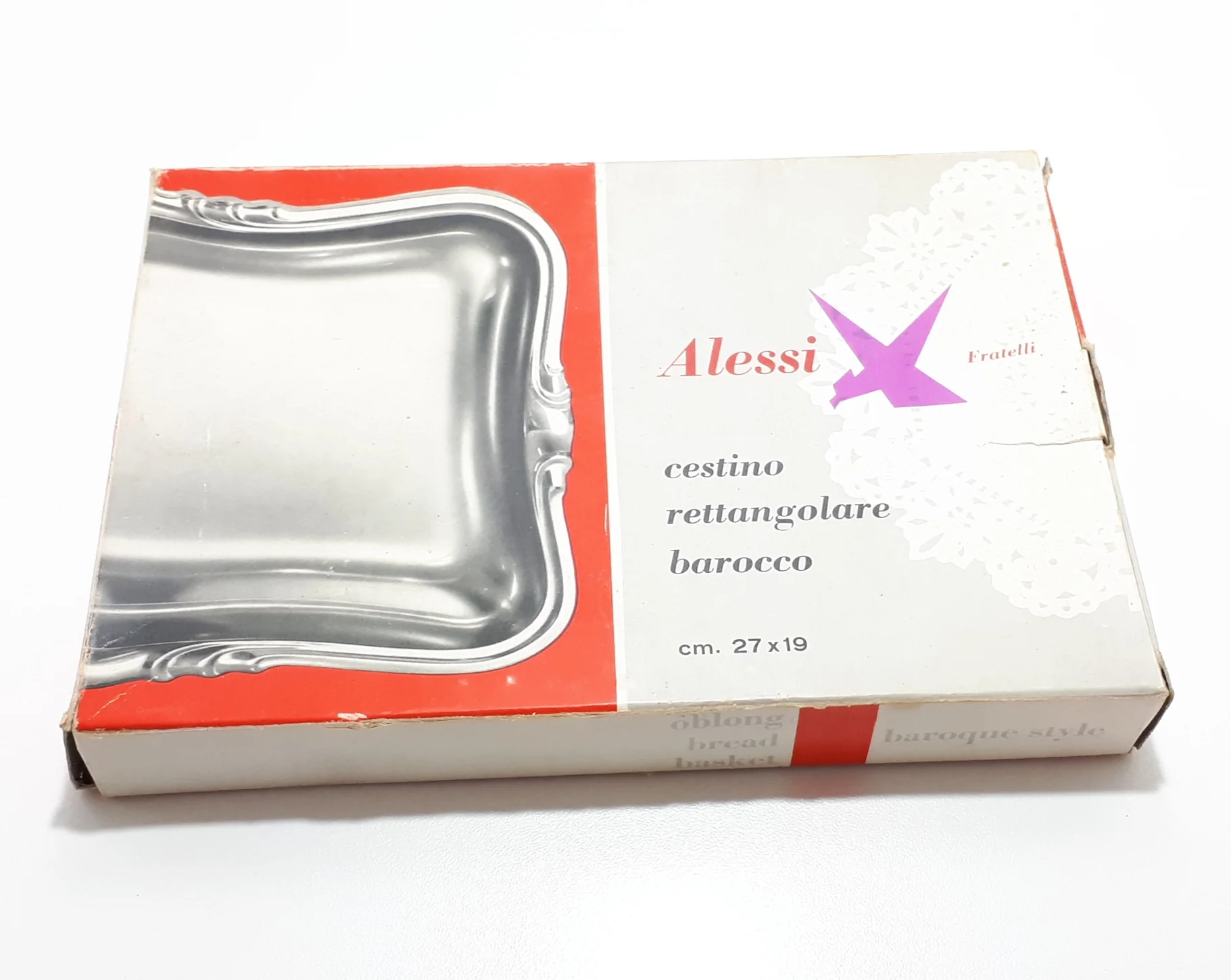 Italian Alessi Silver Plated Rectangular Bread Basket – In Original Box - Image 3
