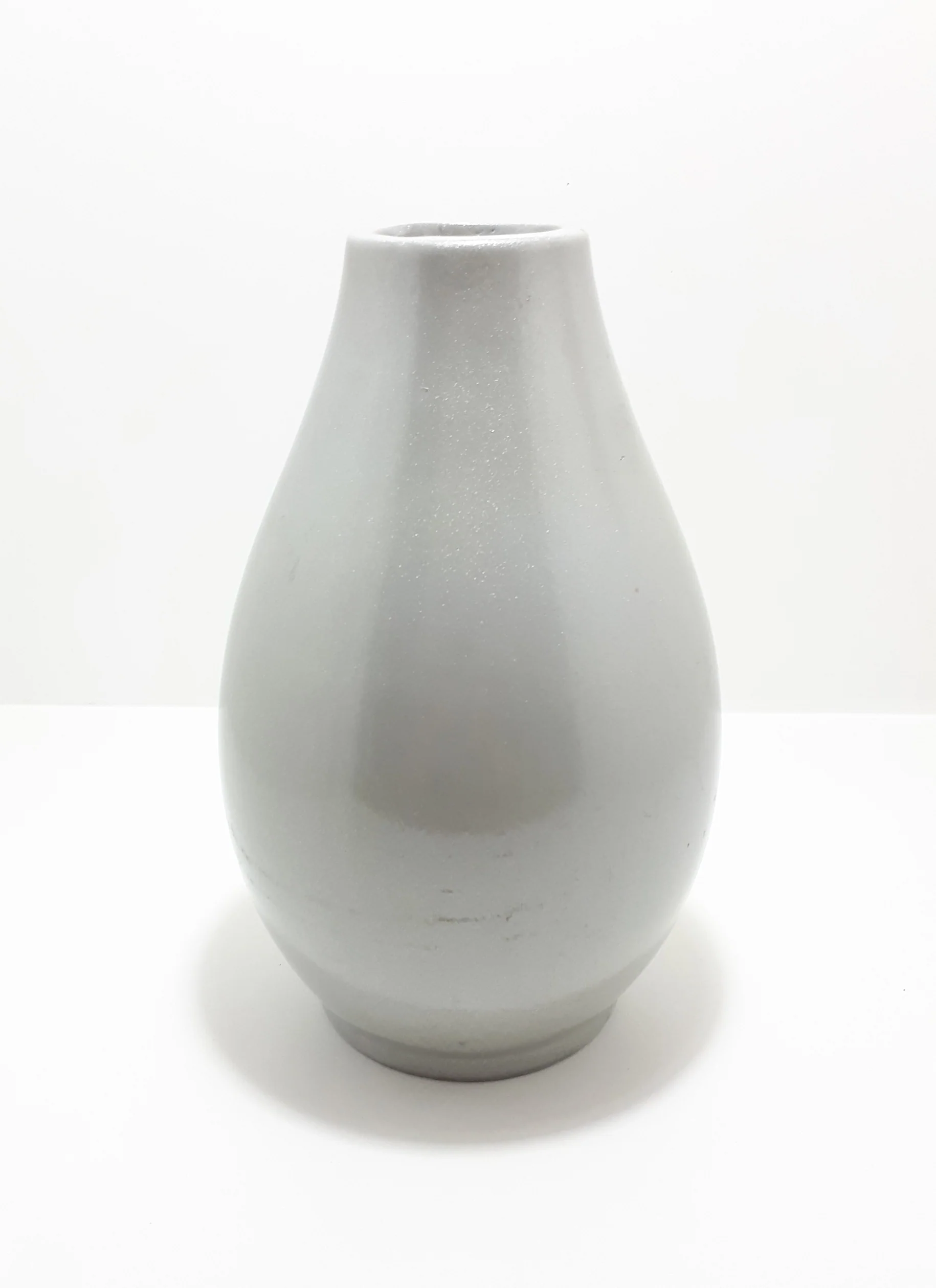 Large Contemporary Decorative Ceramic Vase - Silver Gloss