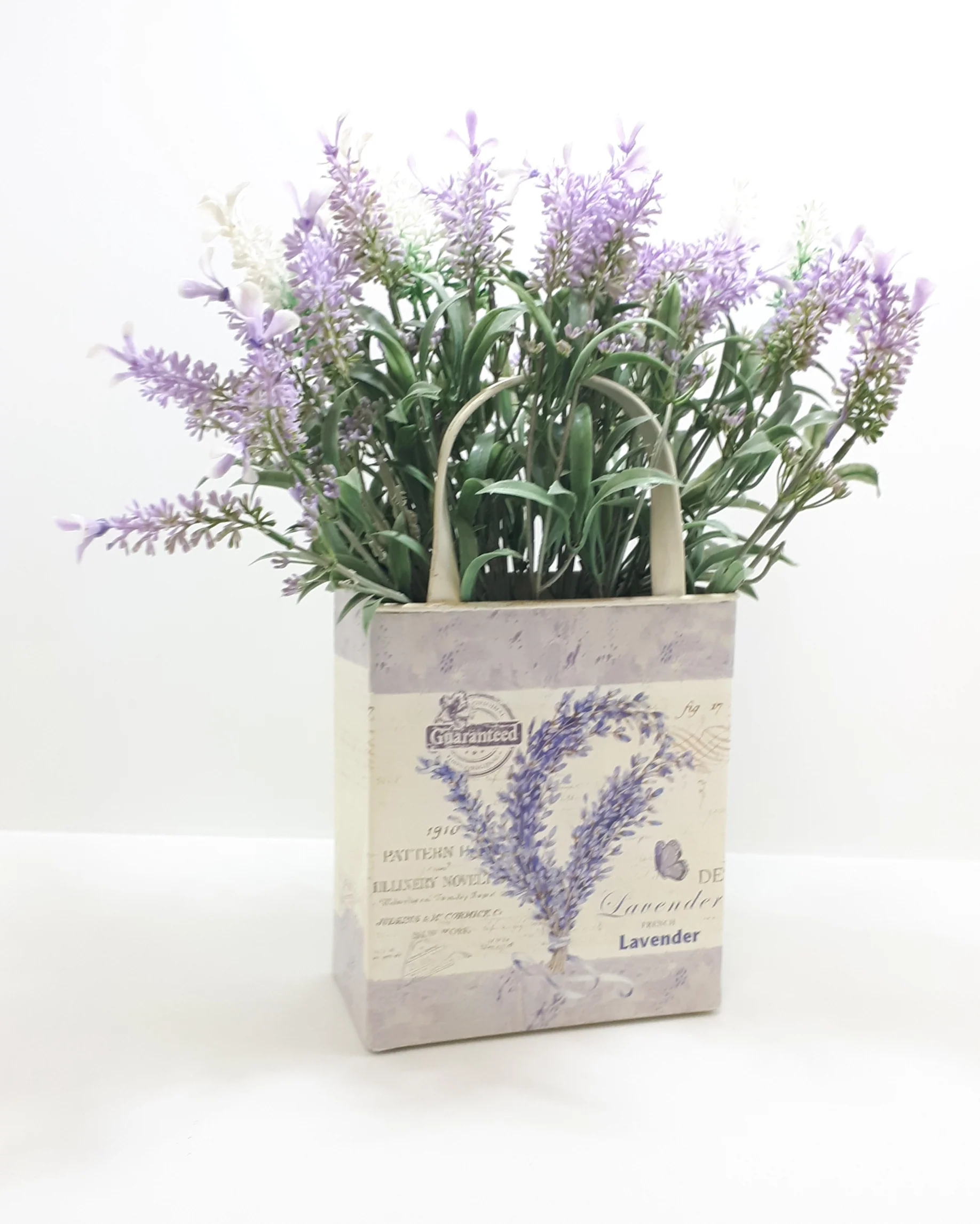 Metal Décor Bag With Plastic Lavender