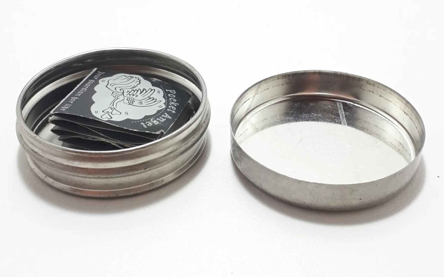 Pewter Pocket Angel In Tin - American - Image 5