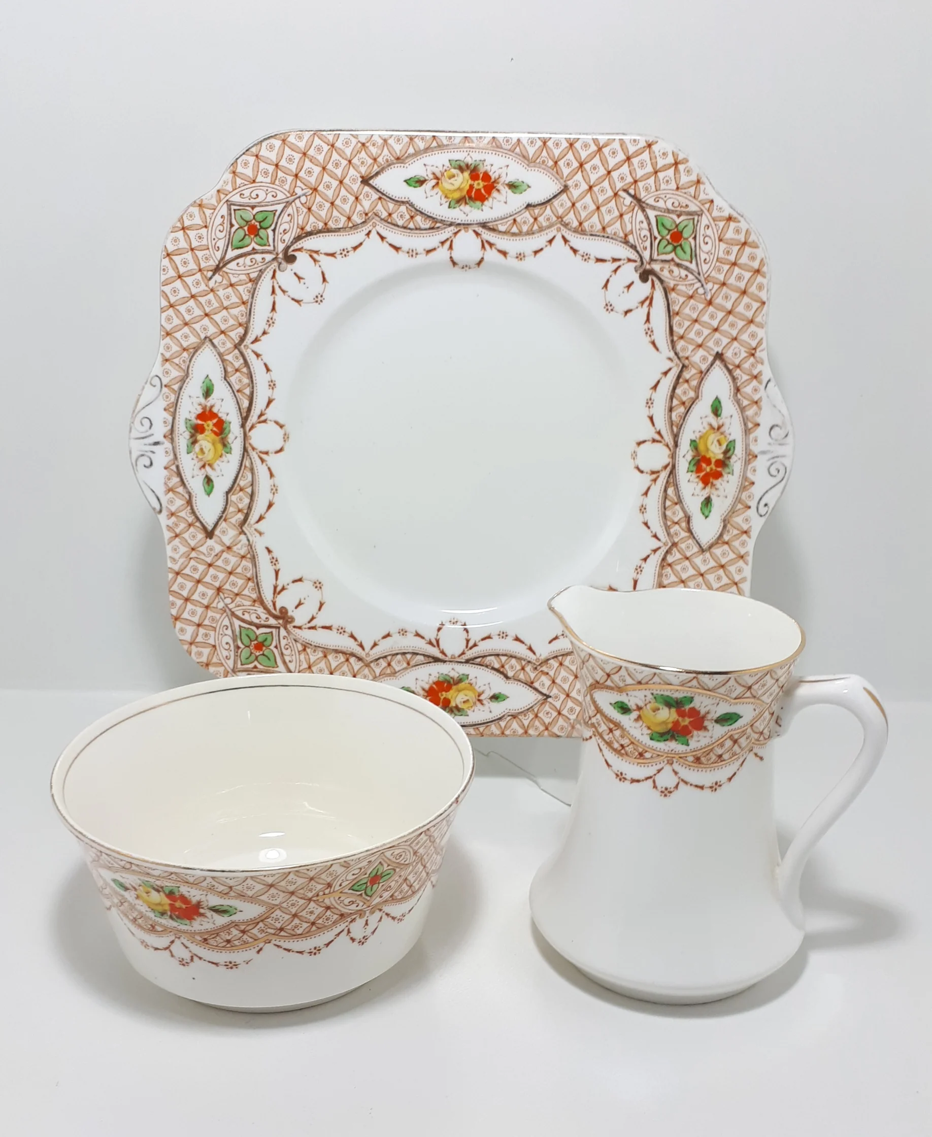 Possibly Antique (1909 – 1940) Osborne China England 15 Piece Tea Set – Wembley Pattern - Image 2