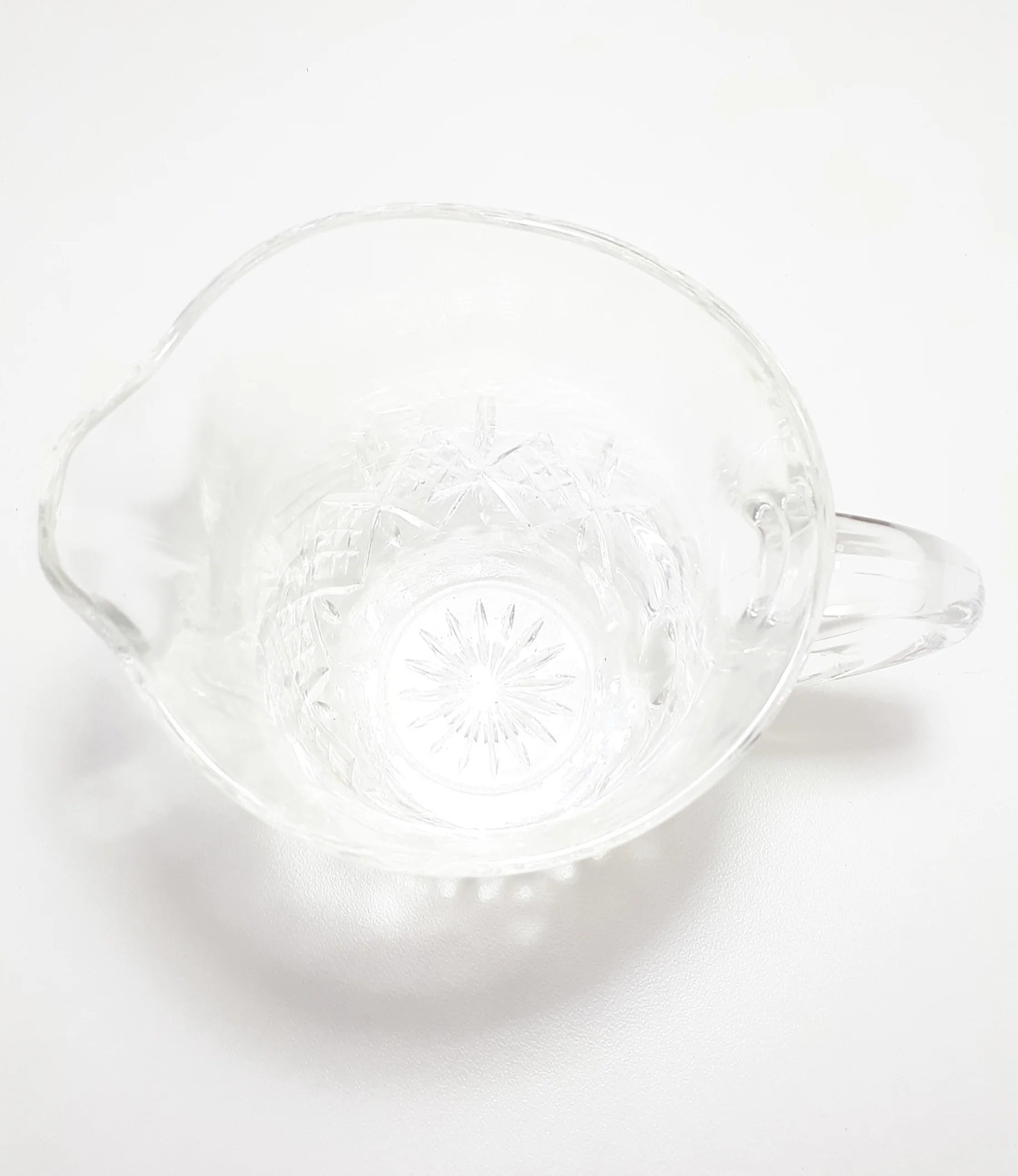 Pristine Condition Cut Lead Crystal Pitcher With Diamond Crosshatch Patterning - Image 3