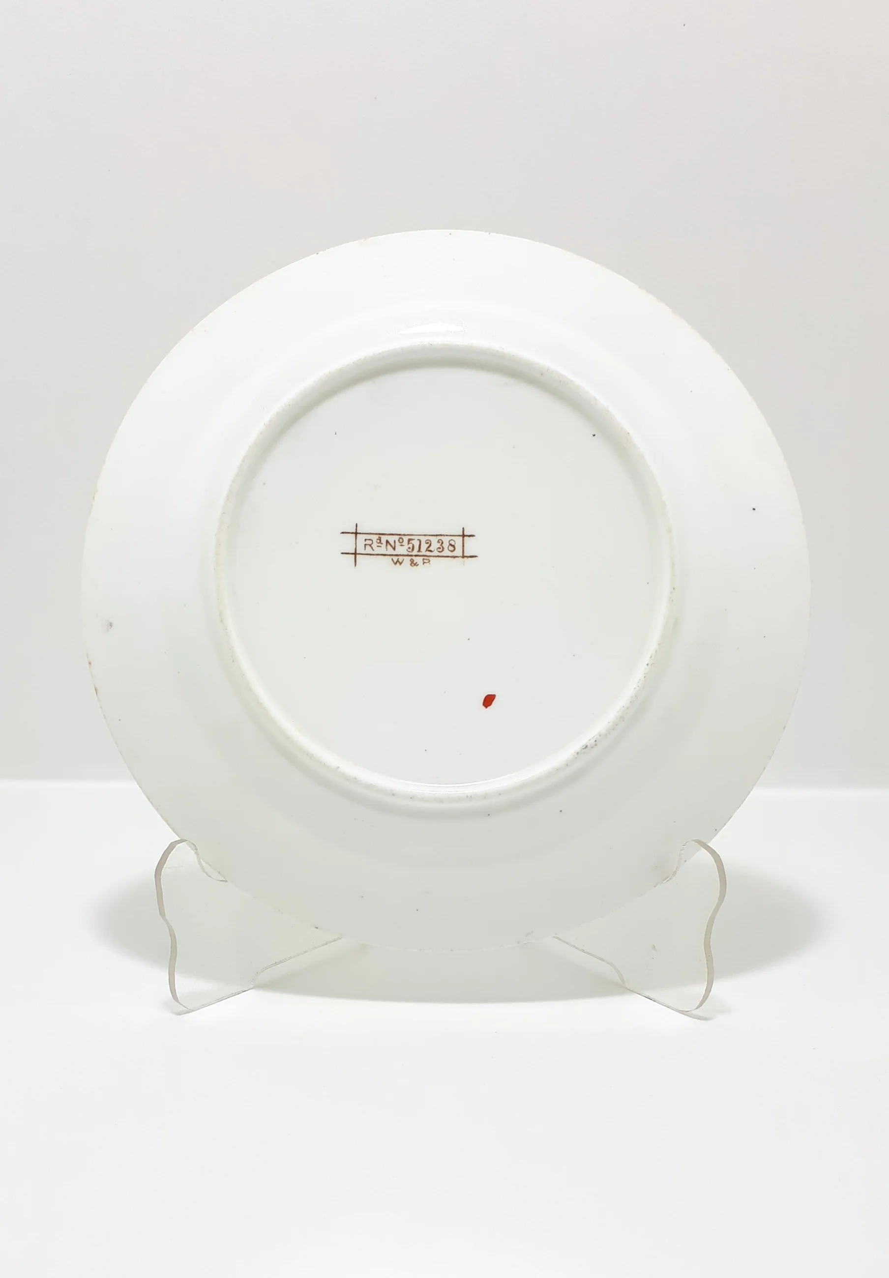 Rare Antique 1885-1891 Waine & Bates, Longton Fine Porcelain Tea Plate Rd No 51238 - Image 3
