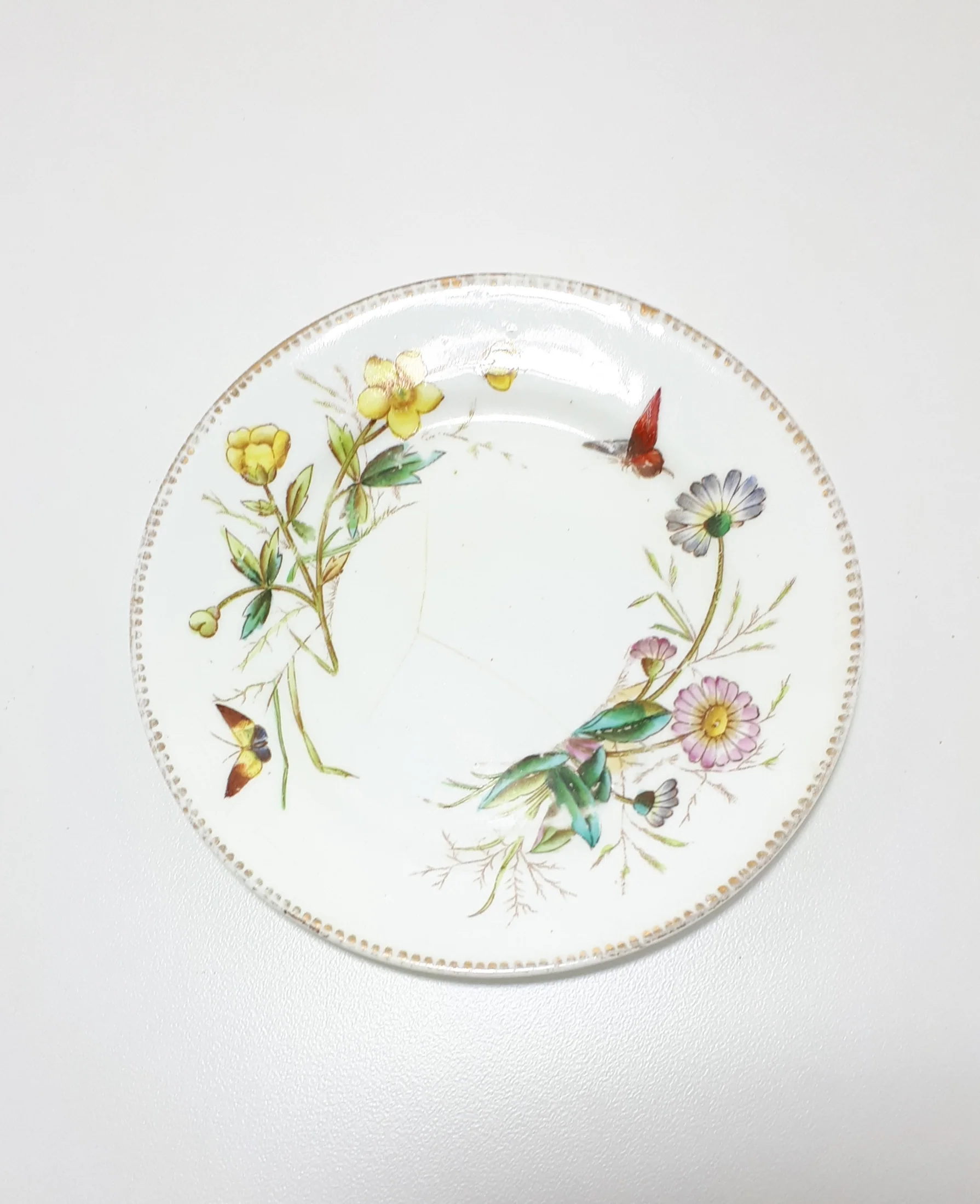 Rare Antique 1885-1891 Waine & Bates, Longton Fine Porcelain Tea Plate Rd No 51238 - Image 2