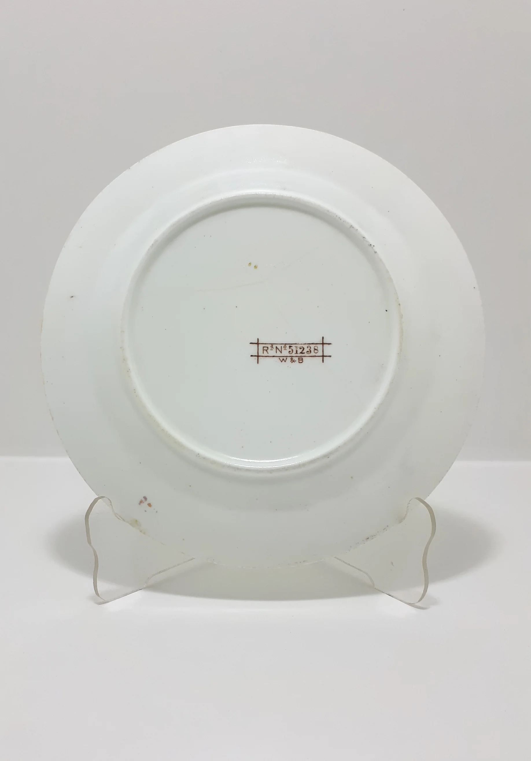 Rare Antique 1885-1891 Waine & Bates, Longton Fine Porcelain Tea Plate Rd No 51238 - Image 3