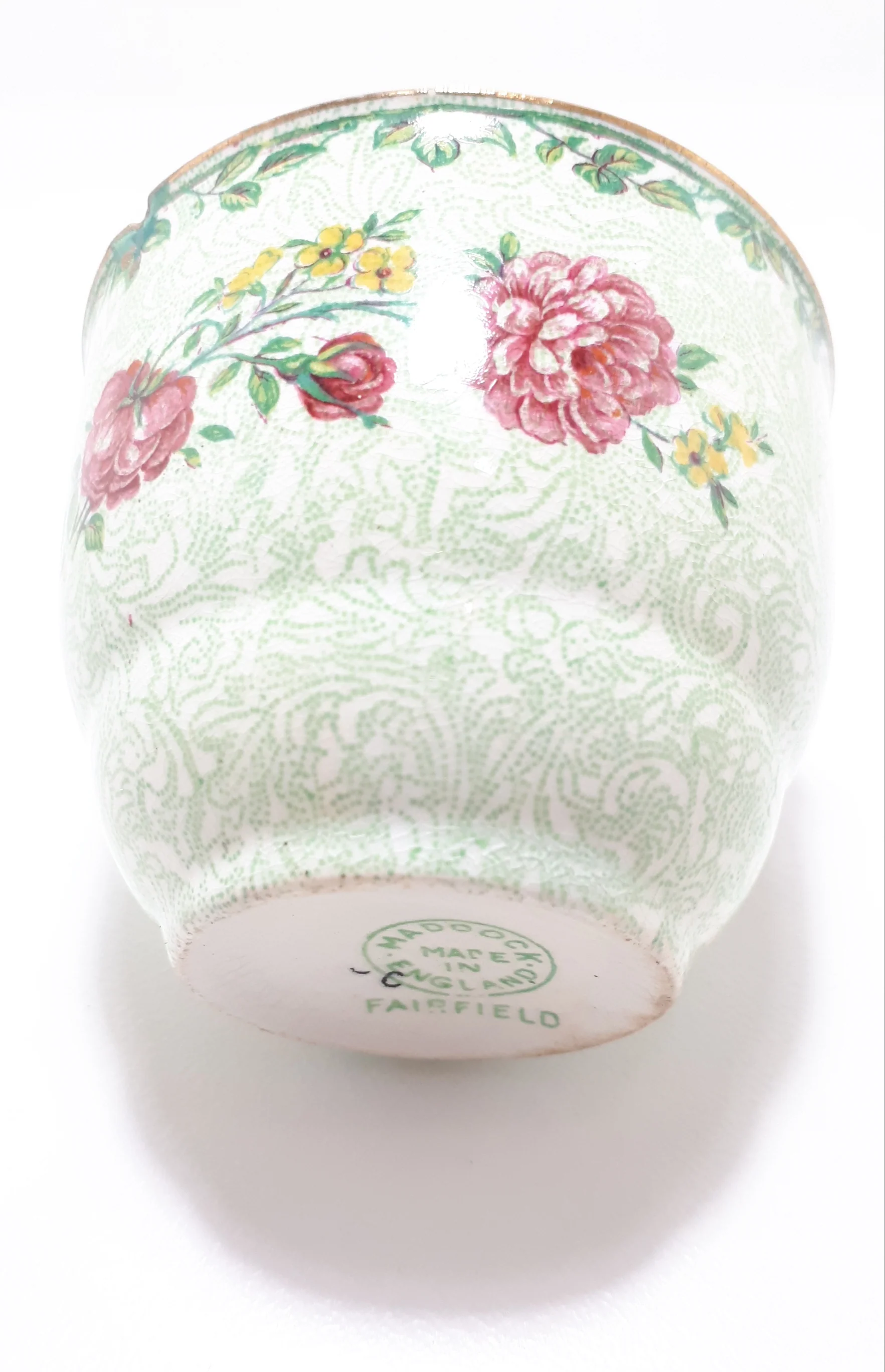 Rare Fairfield Pattern Vintage 1930's John Maddock & Sons Ltd. Porcelain Demitasse Sugar Bowl - Image 4