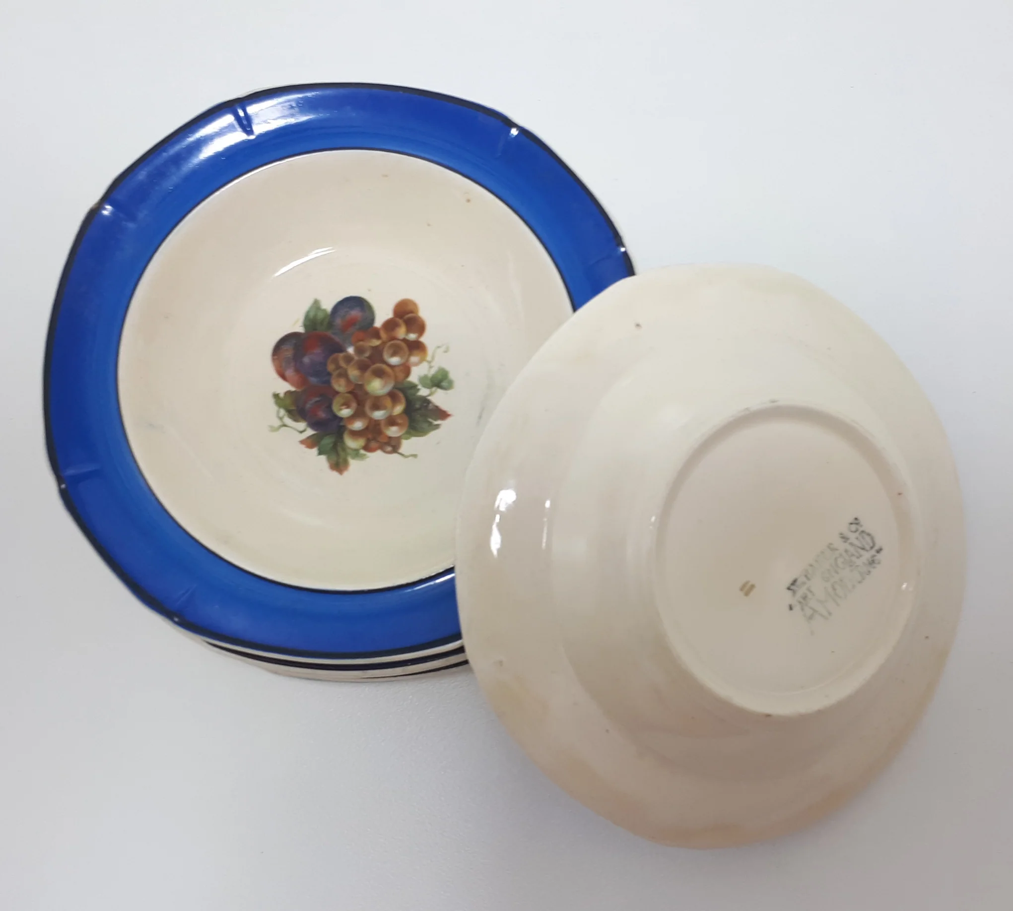 Rare Vintage 1930-1932 Set Of 6 Baker & Co (Fenton) Ceramic Art Moderne Range Dessert Bowls - Image 2