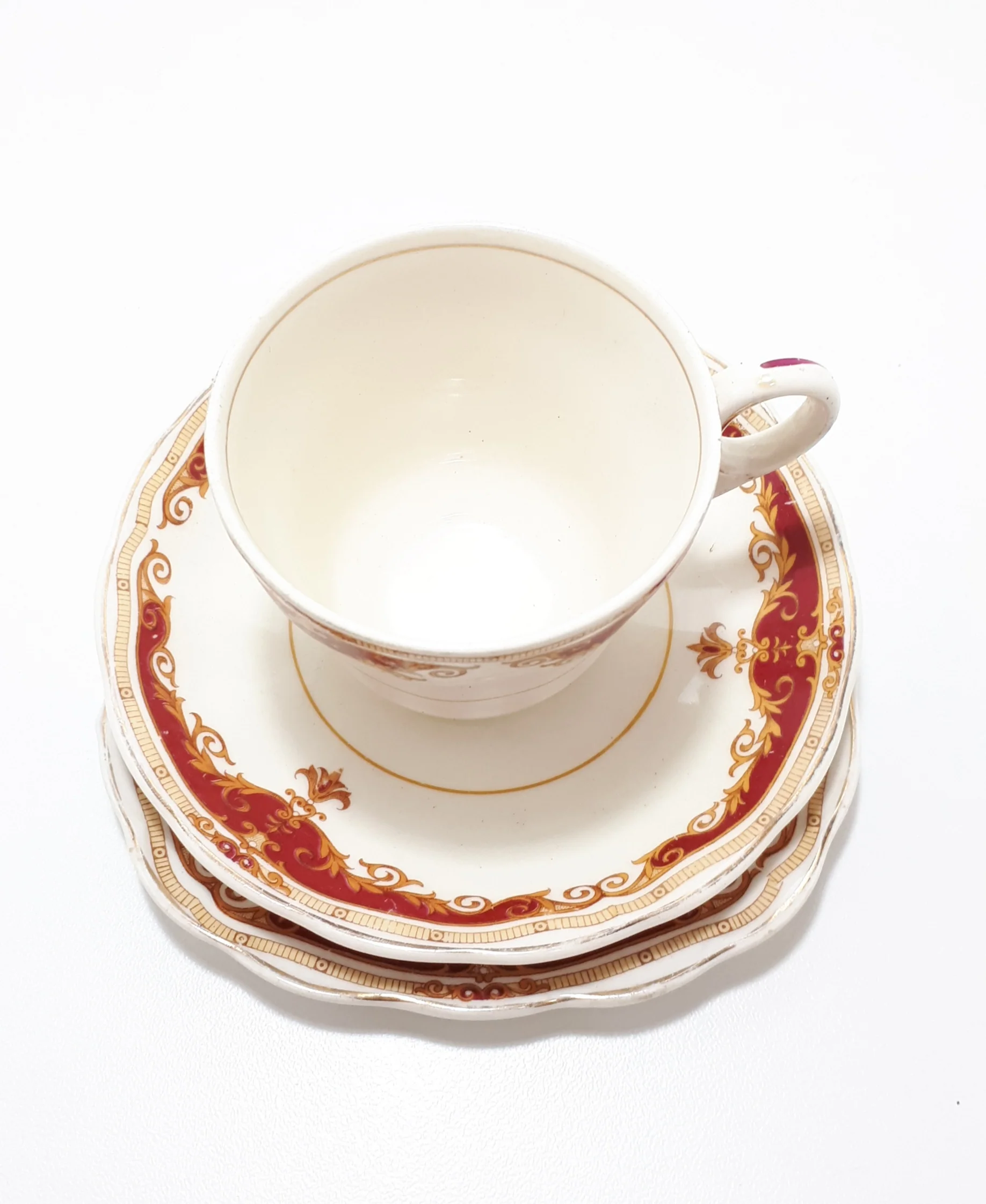 Rare Vintage 1950's Fine Porcelain Grindley Cream Petal Rosemary Tea Trio - Image 3