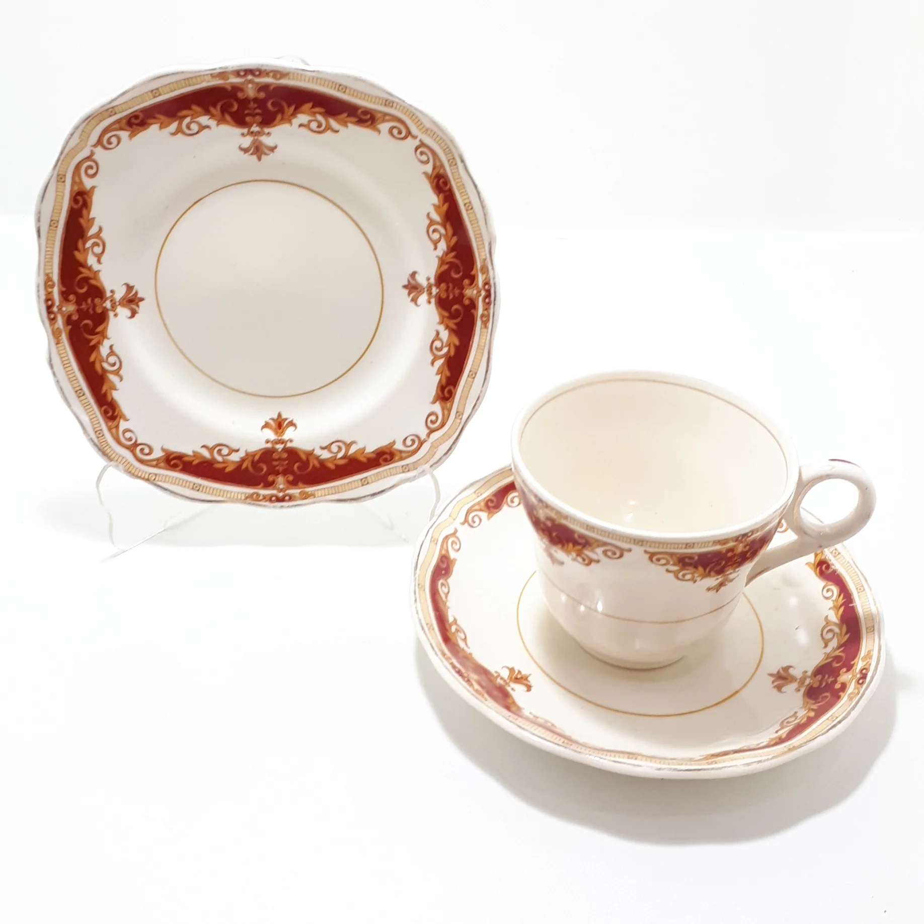 Rare Vintage 1950's Fine Porcelain Grindley Cream Petal Rosemary Tea Trio - Image 4