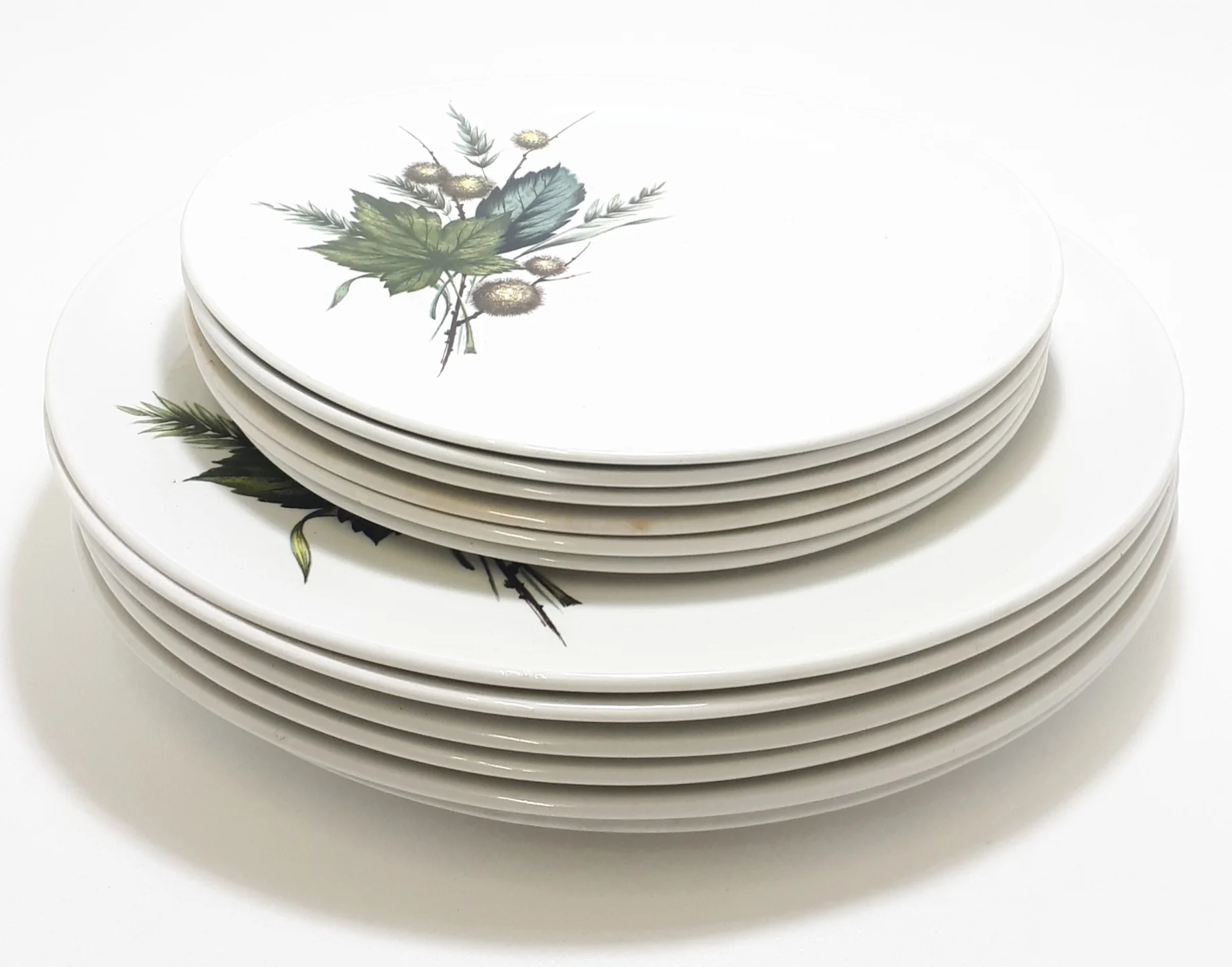 Retro Vintage 1970’s Wood & Sons Alpine Ironstone Set Of 12 Plates (6 Dinner Plates & 6 Side Plates – Sherwood Pattern