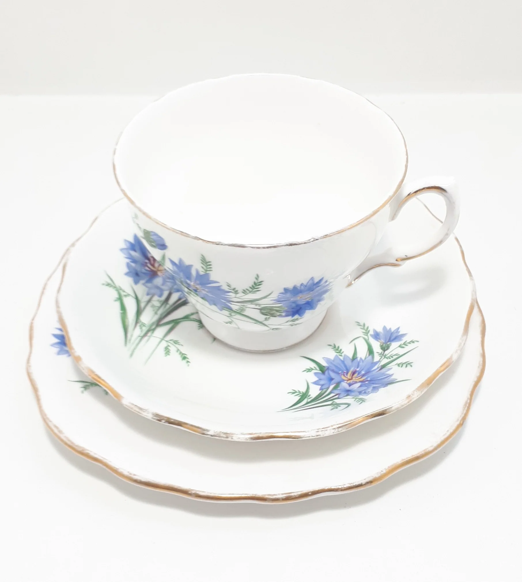Royal Vale Blue Cornflower Tea Trio – Pattern 7513 - Image 6