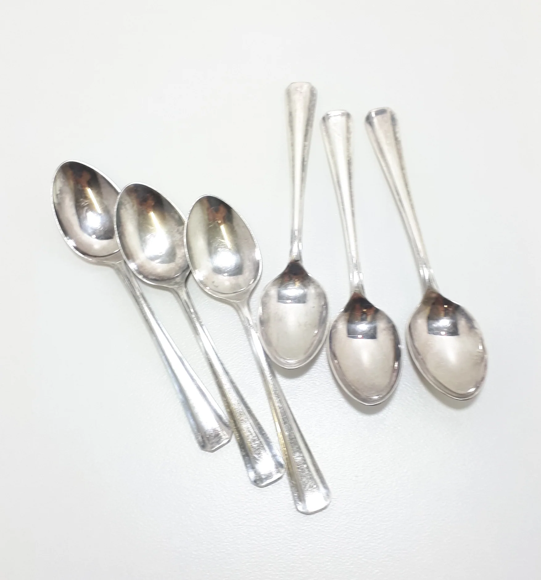 Set Of 6 Silver Plated Demitasse Spoons – Flared Handle - Image 3