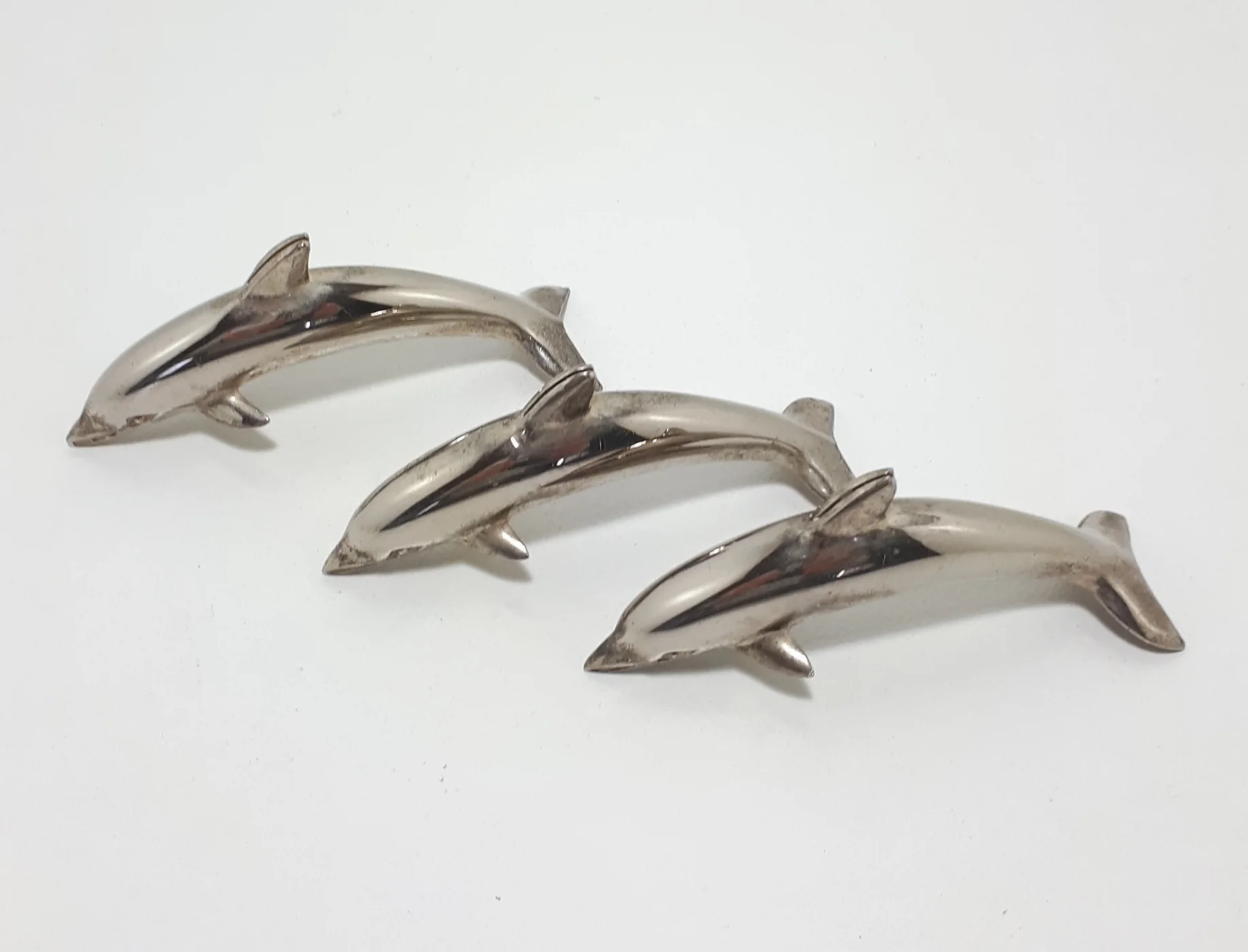 Set Of Eight Silver Plated Dolphin Name Place Holders - Image 2