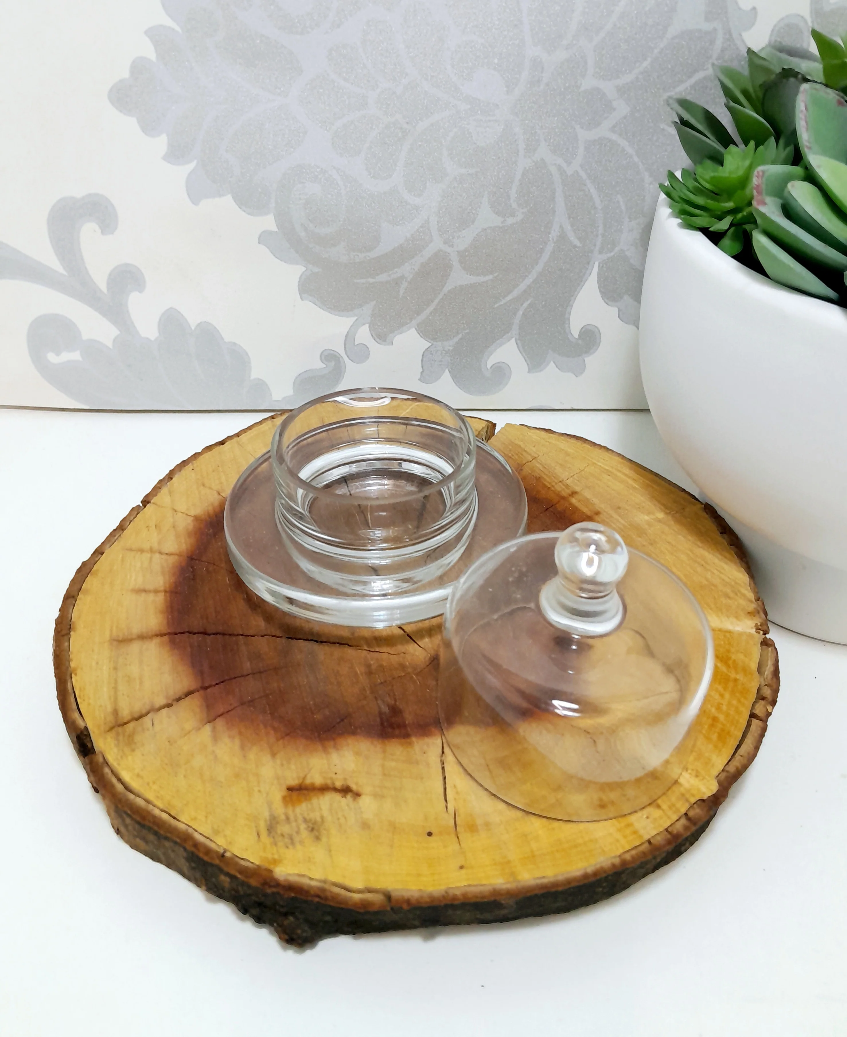 Small Clear Glass Domed Butter Dish - Image 3