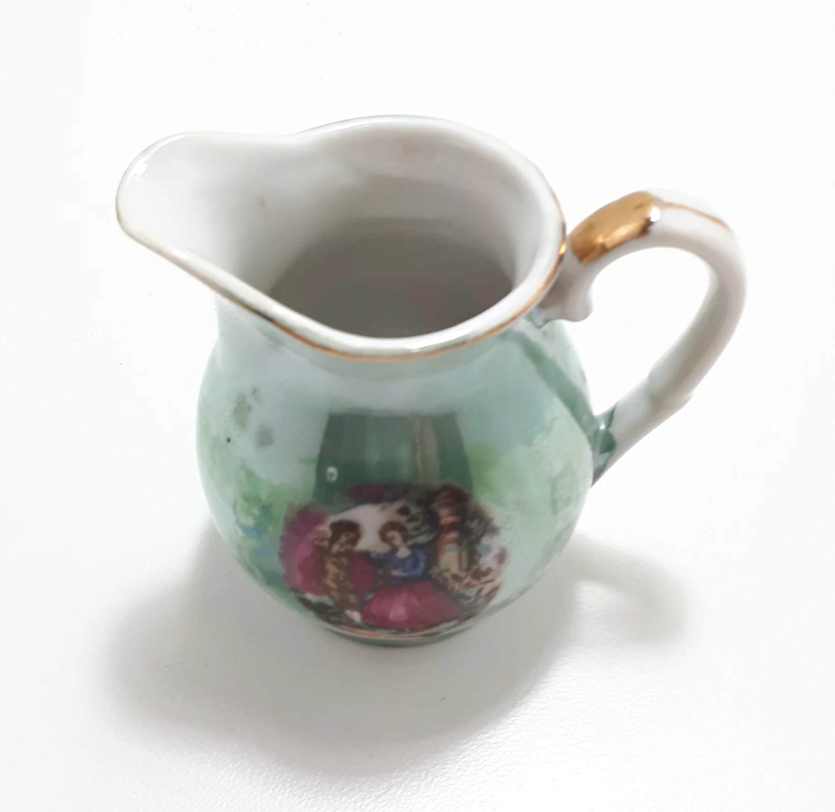 Small Porcelain Lustre Ware Creamer With Gold Trim - Image 5