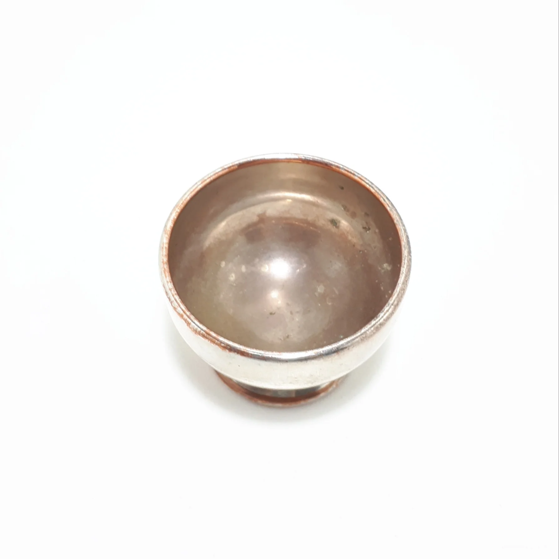 Small Silver Plated (Silver Plate On Copper) Open Salt Cellar - Image 2