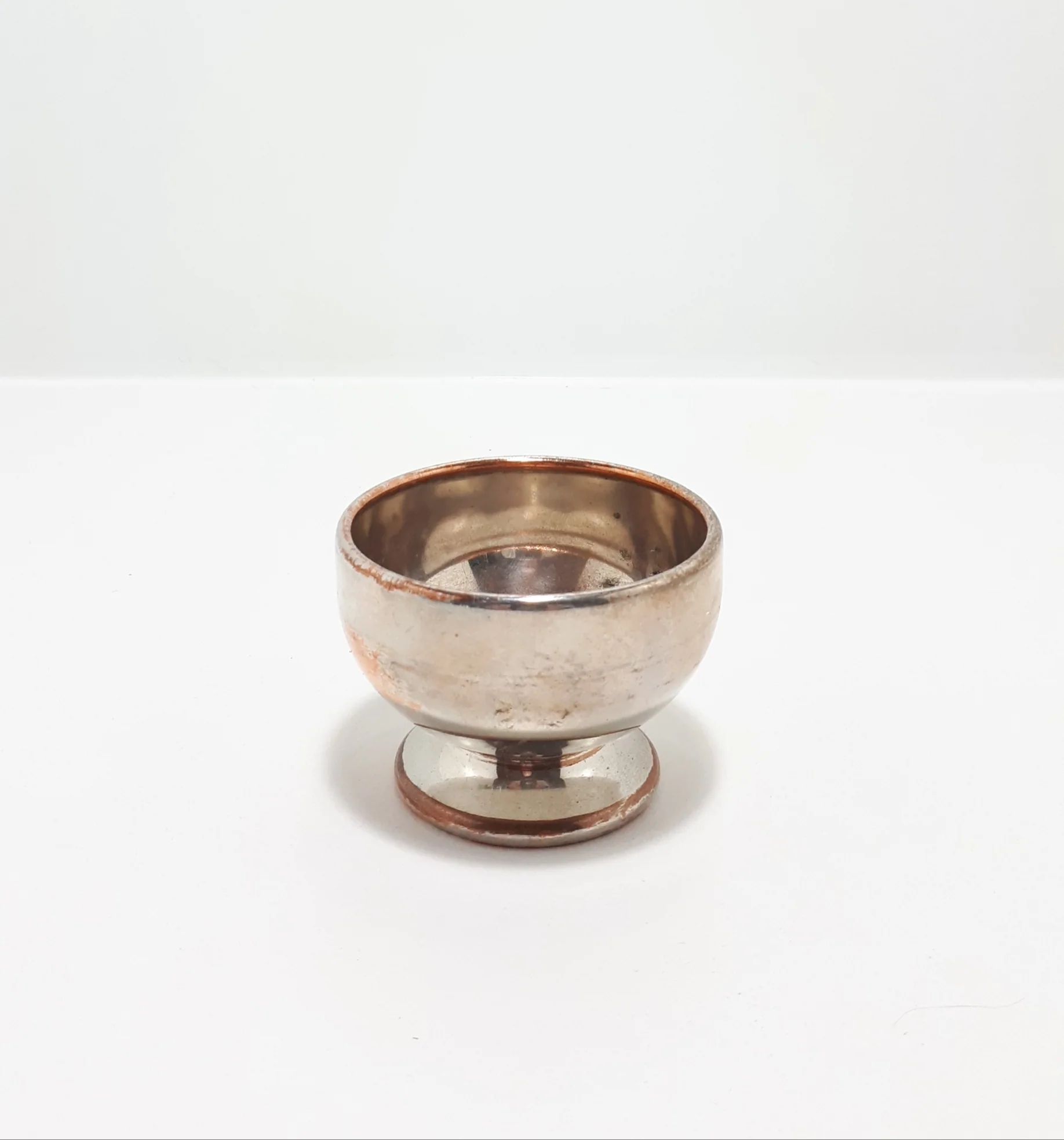 Small Silver Plated (Silver Plate On Copper) Open Salt Cellar - Image 4