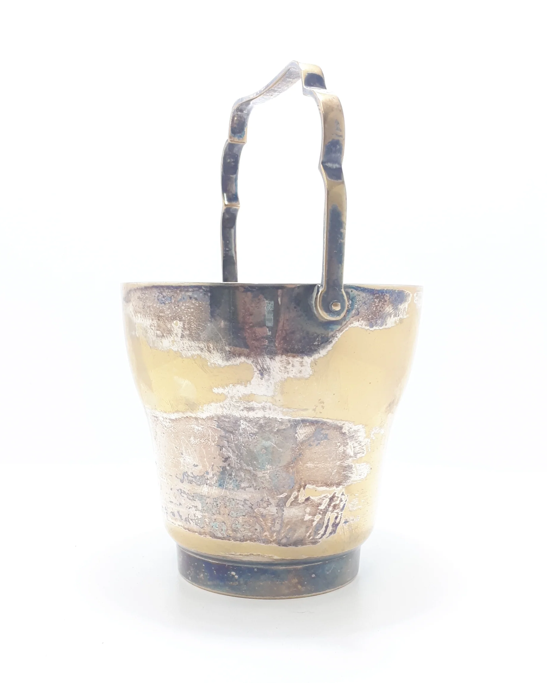 Small & Solid Vintage Ice Bucket With Swing Handle - Image 3