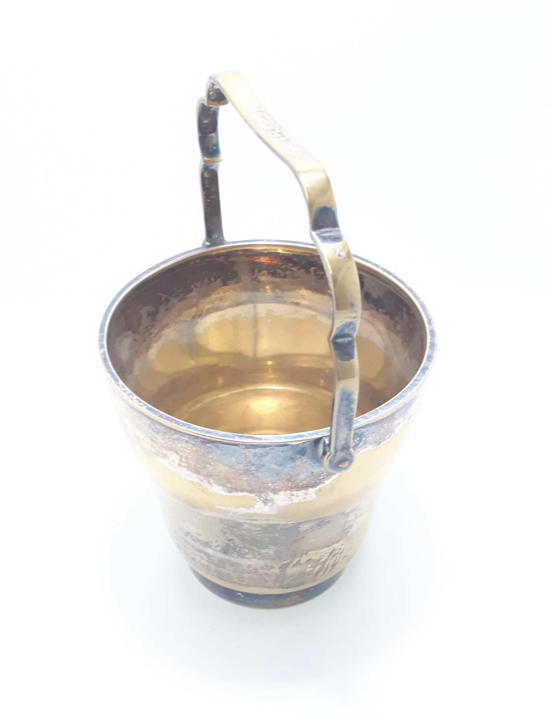Small & Solid Vintage Ice Bucket With Swing Handle - Image 4